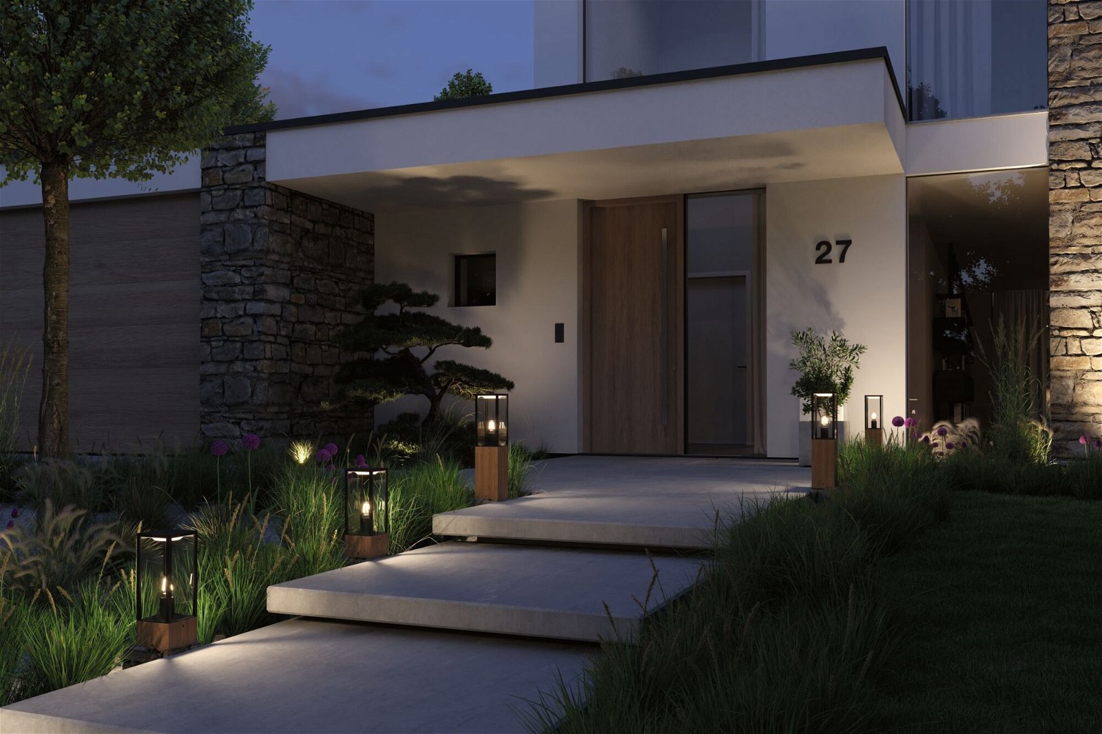 Paulmann LED Gartenstrahler »Lichtobjekt Timba IP44 eckig 600mm max. 60W 230V E27 Holz«, 1 flammig, Leuchtmittel E27 | ohne Leuchtmittel