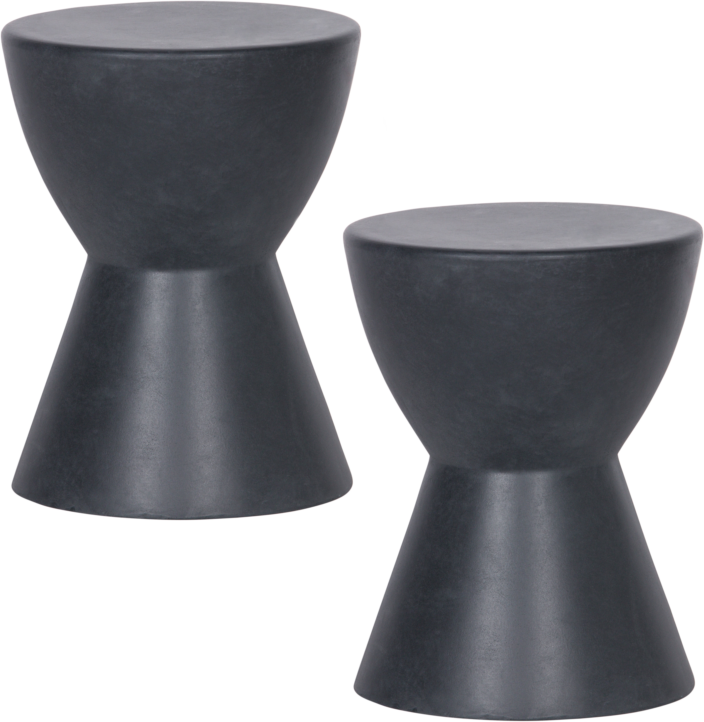 WOOOD Hocker »Dover aus Fiberclay mit Betonoptik und Sanduhr-Form Ø 35 x H 45 cm« Glasfaser-Ton-Verbund, Tragkraft 50 kg, Pfleiglicht