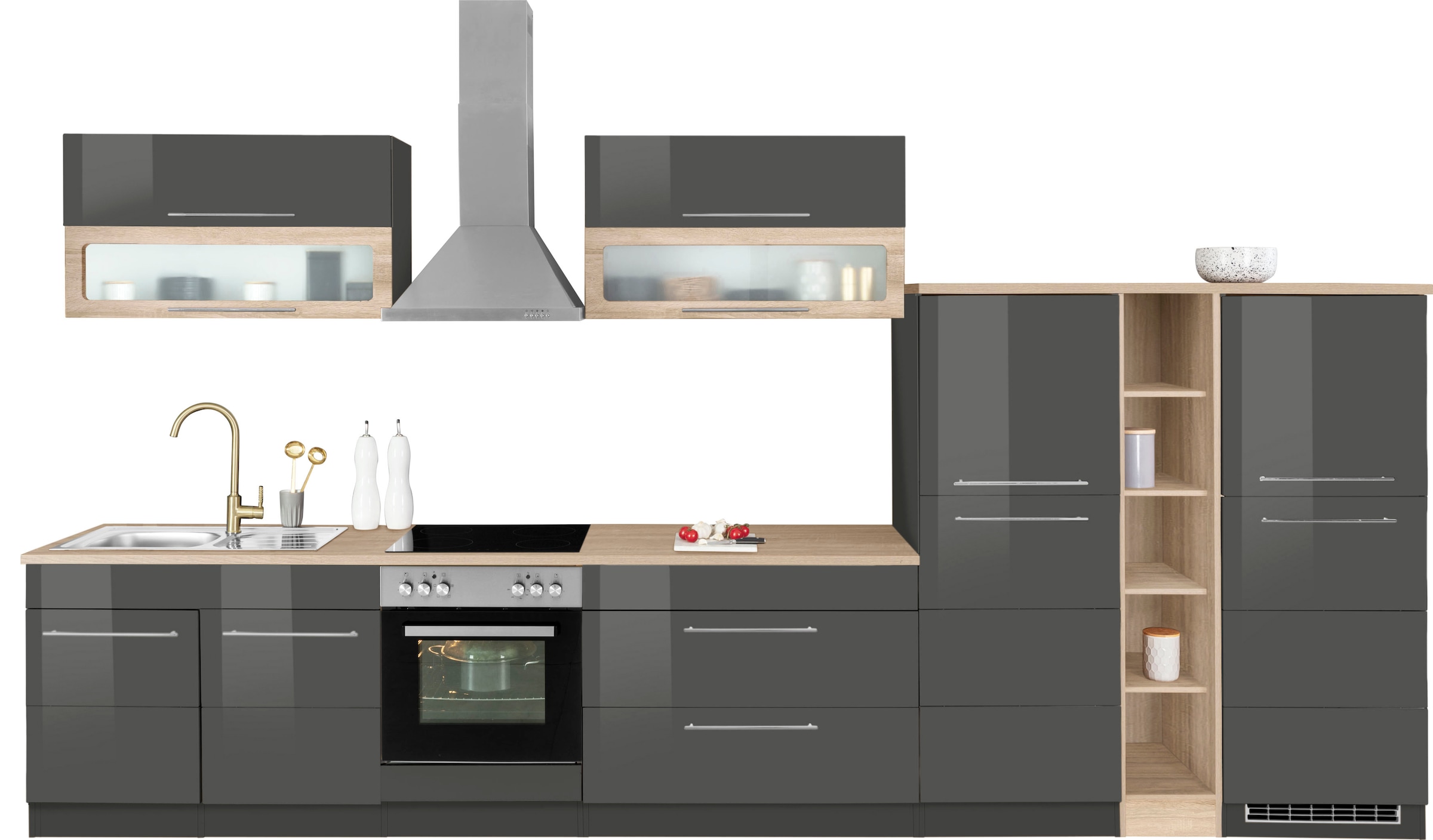 KOCHSTATION Küchenzeile »KS-Wien« Breite 410 cm, wahlweise mit E-Geräten günstig online kaufen