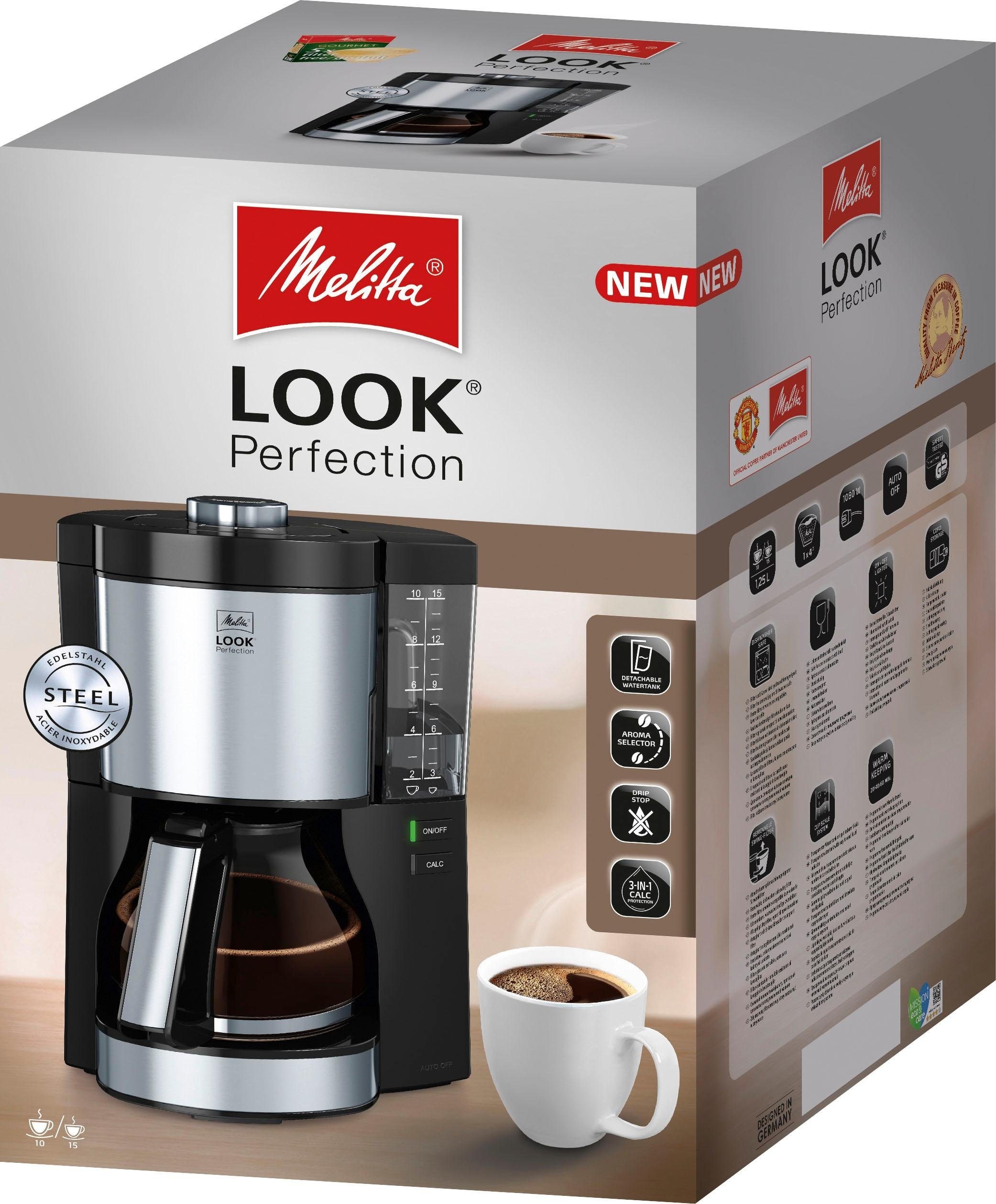 Melitta Filterkaffeemaschine »Look® Perfection 1025-06«, 1,25 l Kaffeekanne, Papierfilter, 1x4