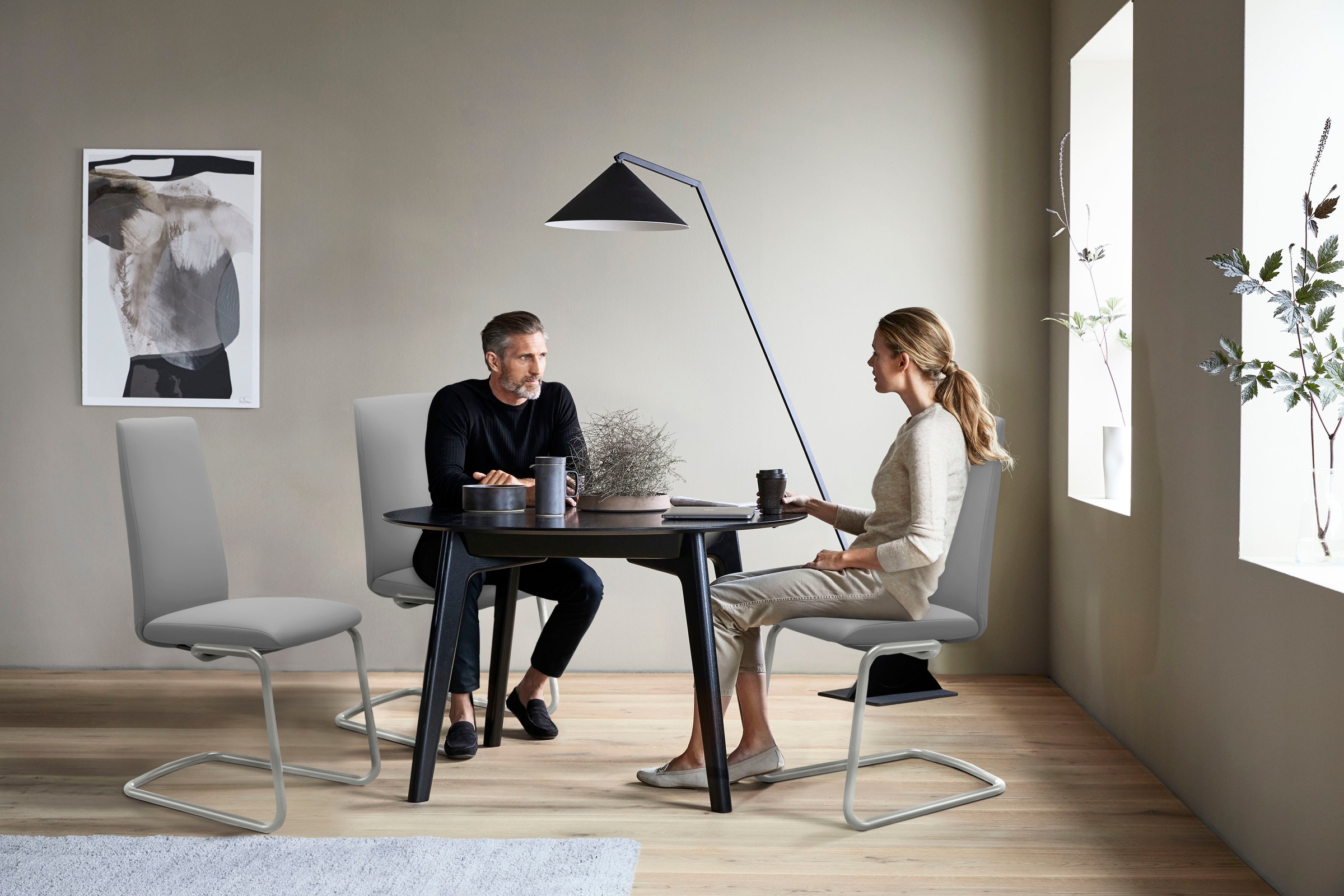 Stressless® Polsterstuhl »Laurel«, Leder BATICK, High Back, Größe M, mit Beinen aus Stahl in Chrom matt