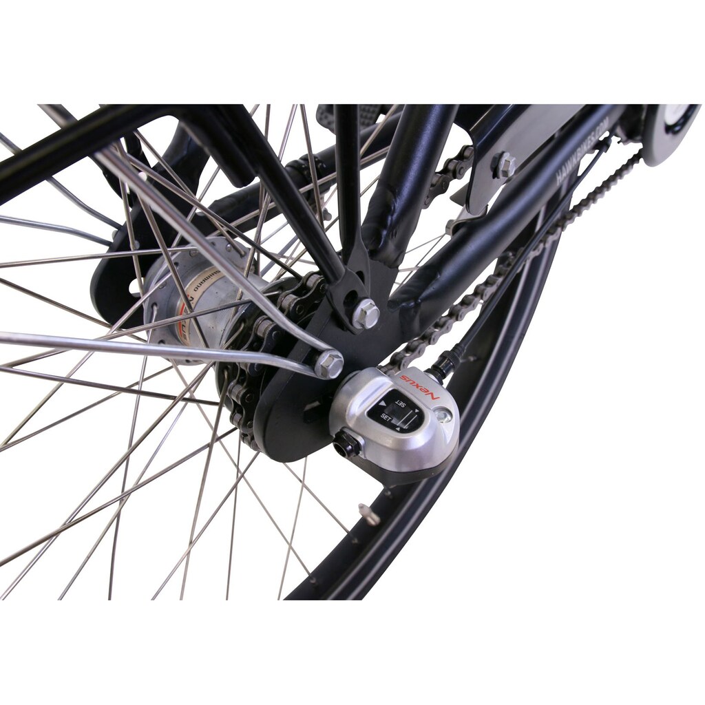 HAWK Bikes Cityrad »HAWK City Comfort Premium Black«, 3 Gang, Shimano, Nexus Schaltwerk