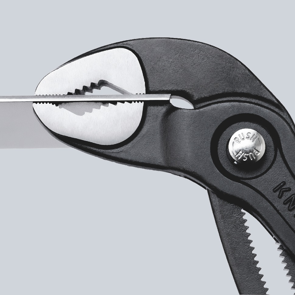 Knipex Wasserpumpenzange »87 02 250 Cobra® Hightech«, (1 tlg.), grau atramentiert, mit schlanken Mehrkomponenten-Hüllen 250 mm