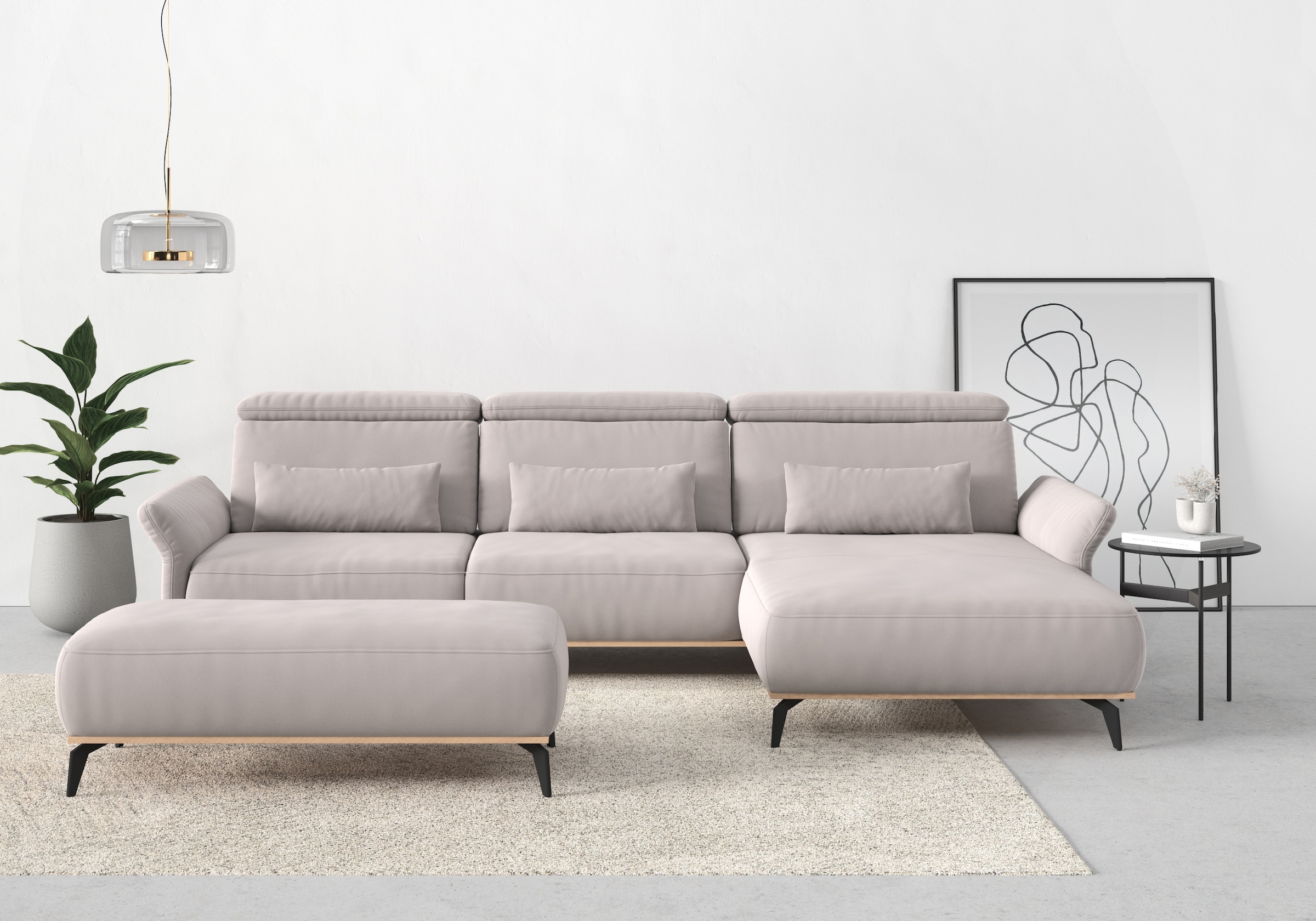 Places of Style Ecksofa "Fjord L-Form", massiv, wahlweise mit Armlehnfunkti günstig online kaufen