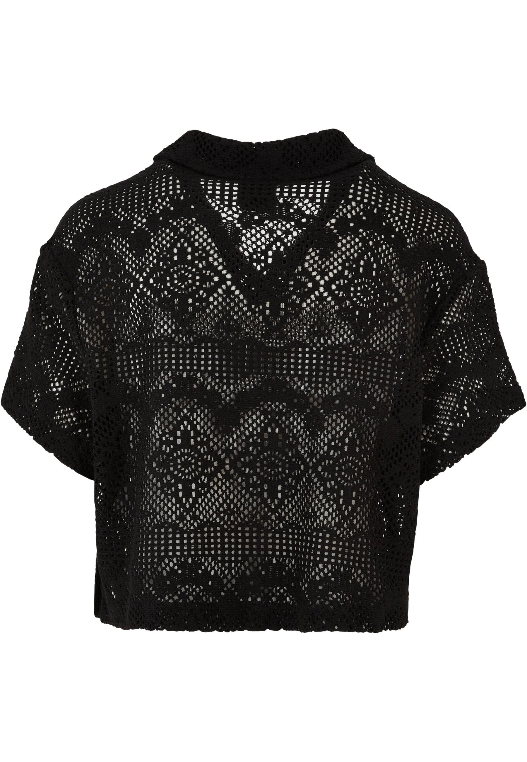 URBAN CLASSICS Klassische Bluse »Urban Classics Damen Ladies Crochet Lace Resort Shirt«