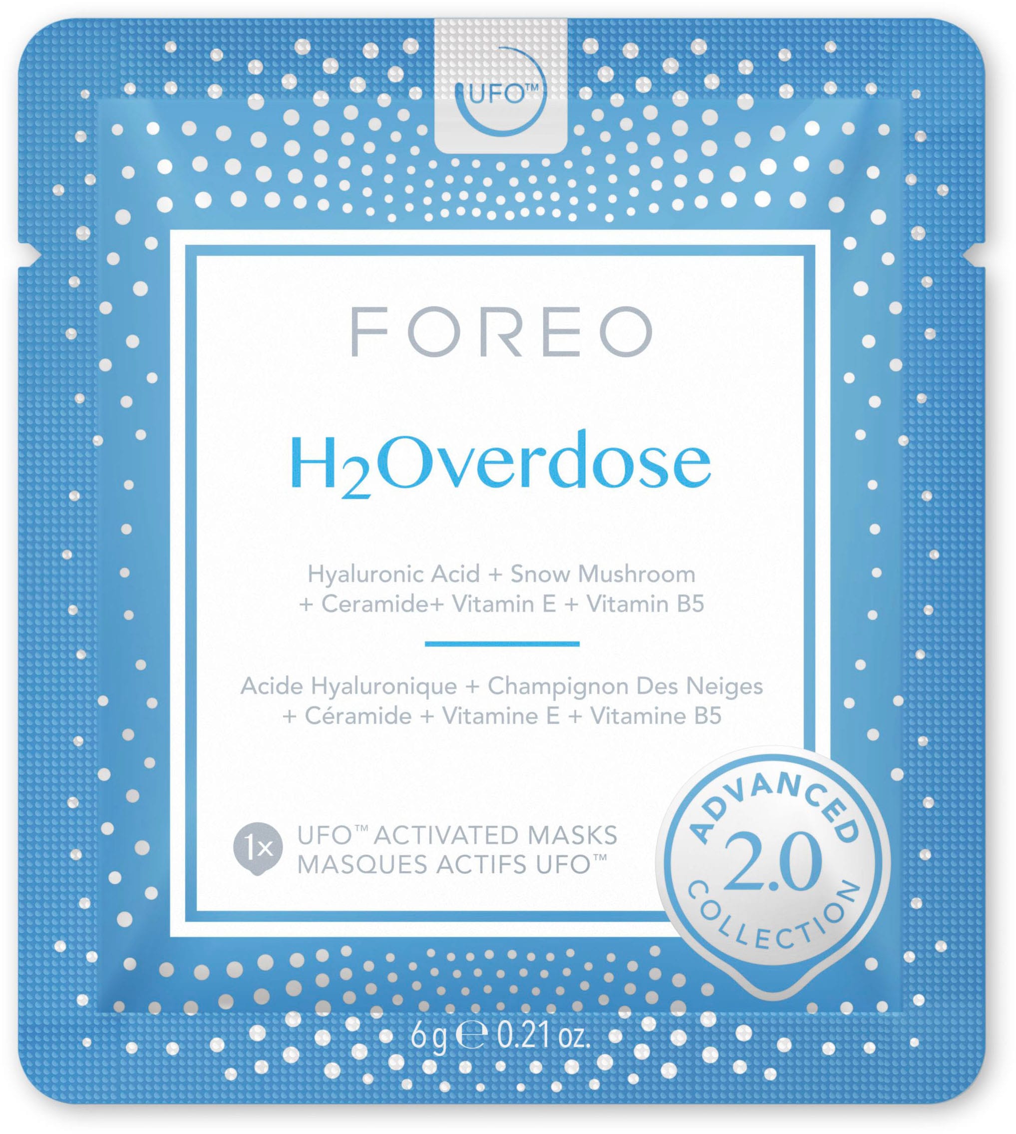 FOREO Gesichtsmaske »UFO™ Mask H2Overdose 2.0«, (Packung, 6 tlg.), komptibel mit UFO™ & UFO™ mini