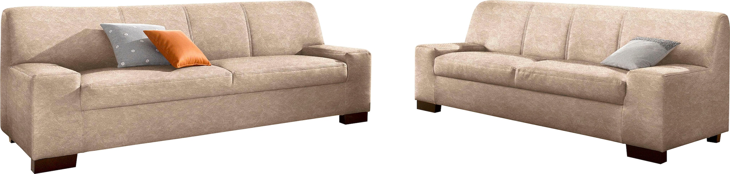 DOMO collection Polstergarnitur »Norma kubisch und zeitlos« Set, 2 Stk. tlg günstig online kaufen