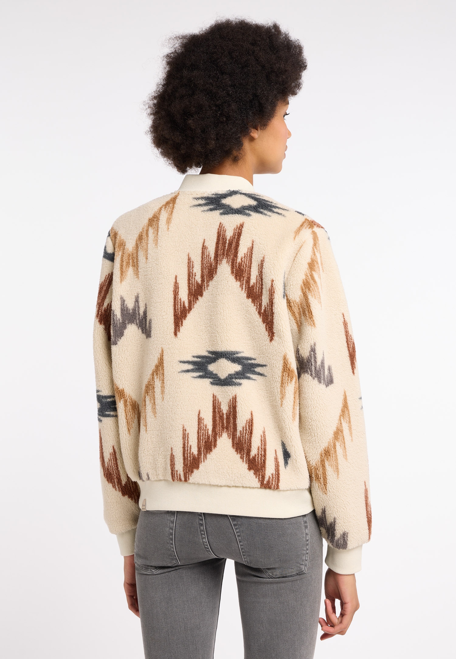 Ragwear Sweatjacke »CAIRRO AZTEC«, aus weichem Teddy Plüsch und Allover Azteken Muster