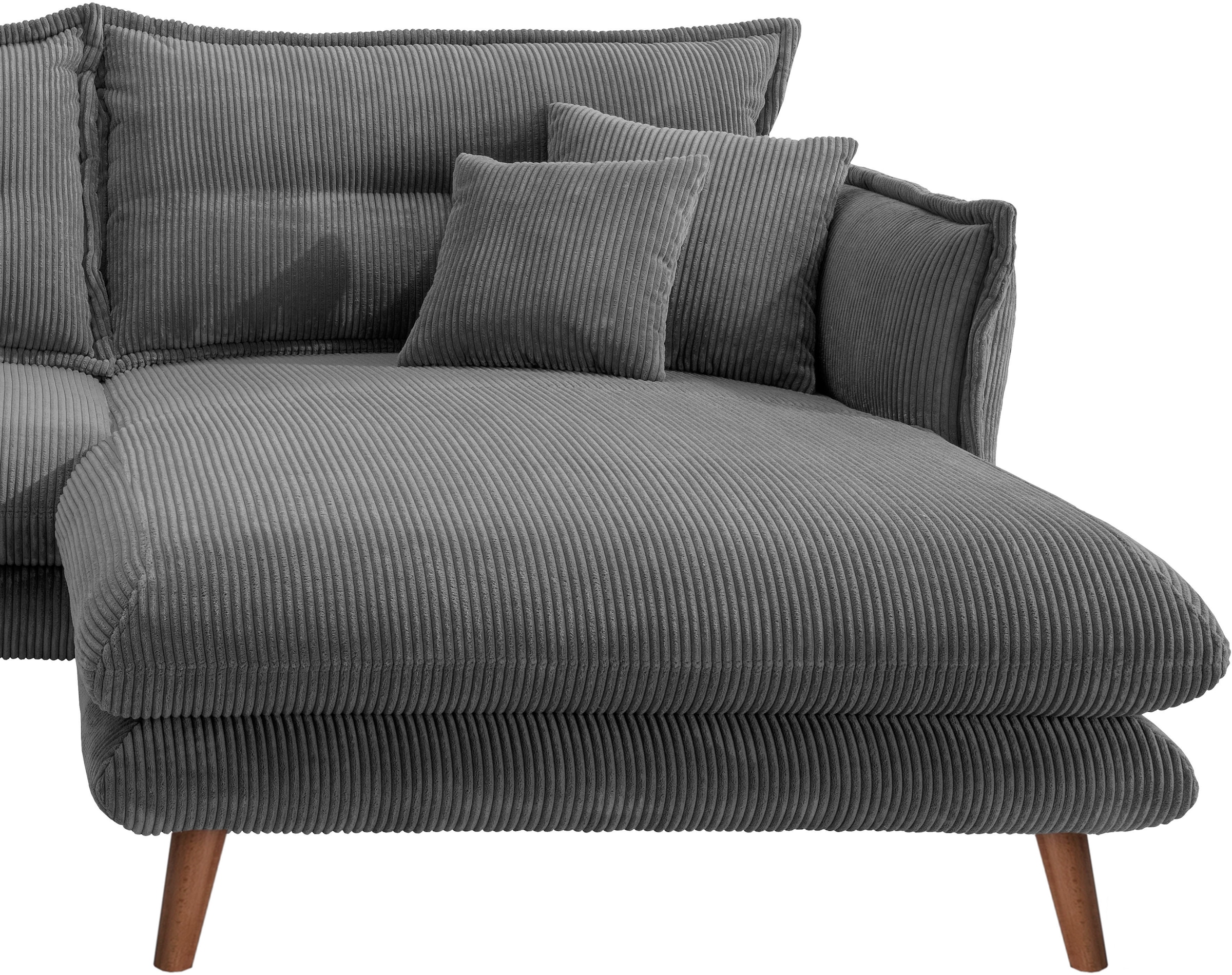 INOSIGN Ecksofa »Lazio modern und bequem, schmale Armlehnen, tolle Detailverarbeitung«, zwei verschiedene Fußfarben wählbar
