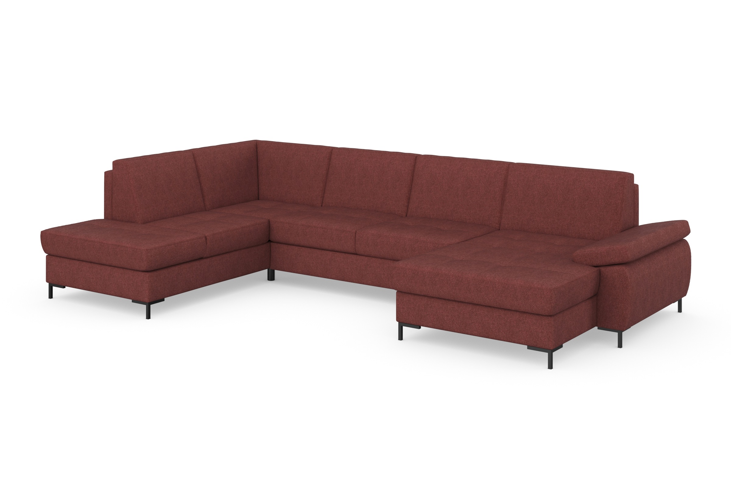 DOMO collection Wohnlandschaft »Capelo, komfortabel, klare Linien zeichnen dieses Design aus, U-Form«, mit Armteilverstellung, wahlweise mit Bettfunktion, Federkern