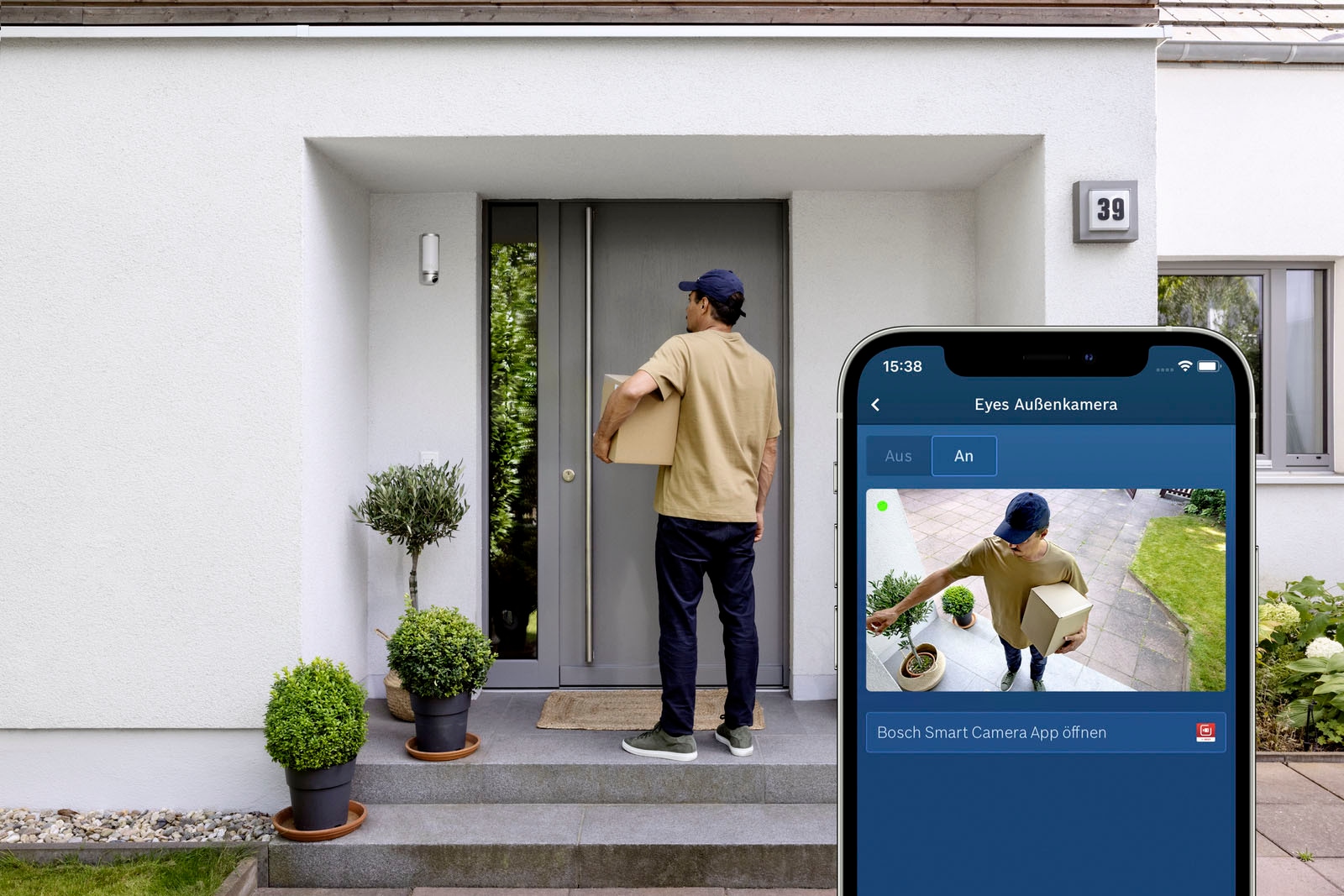 BOSCH Überwachungskamera »Bosch Smart Home - smarte Außenkamera Eyes«, Innenbereich-Außenbereich