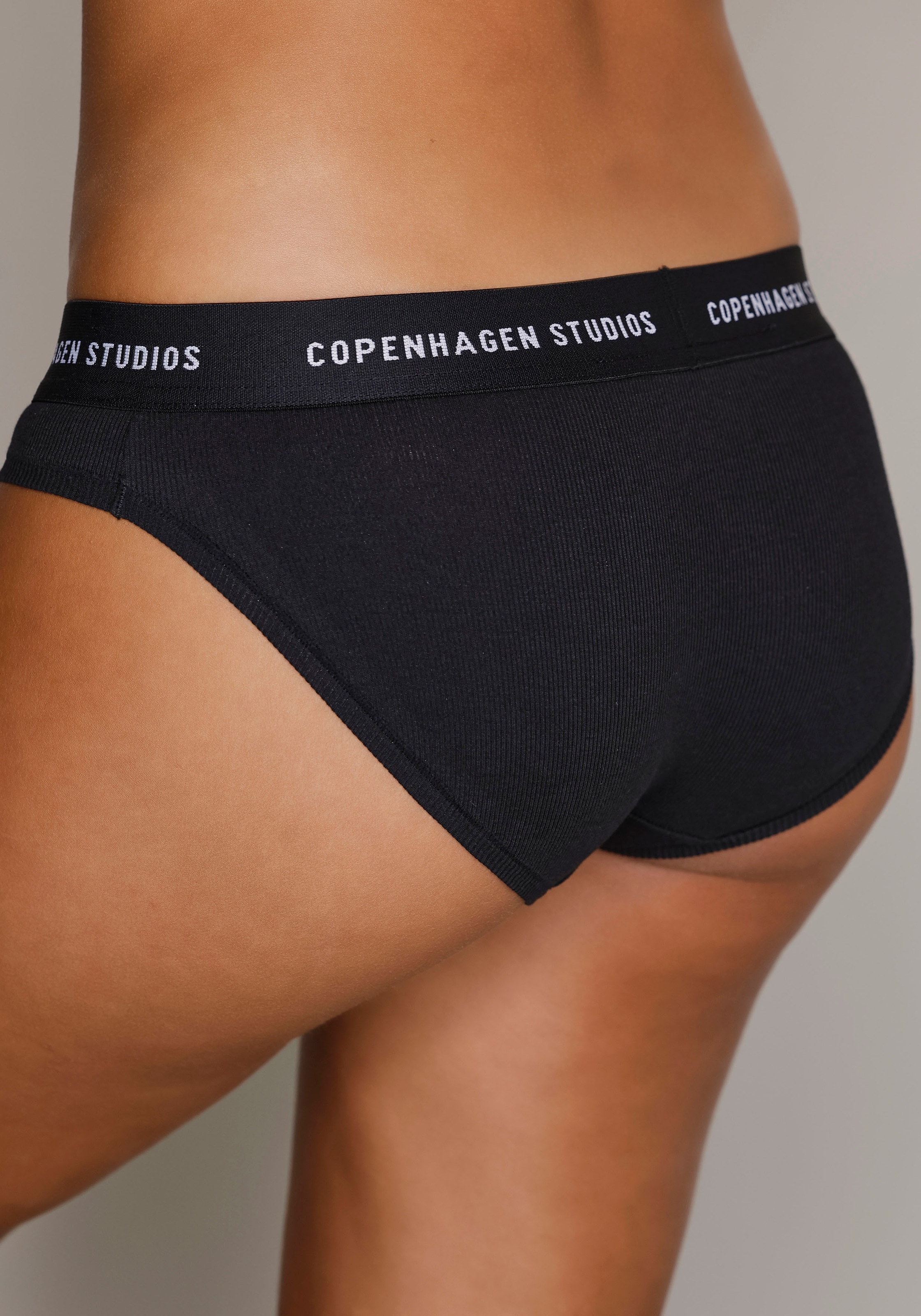 Copenhagen Studios Bikinislip »mit softem Logobund«, (2er-Pack), aus gerippter Bio-Baumwollqualität
