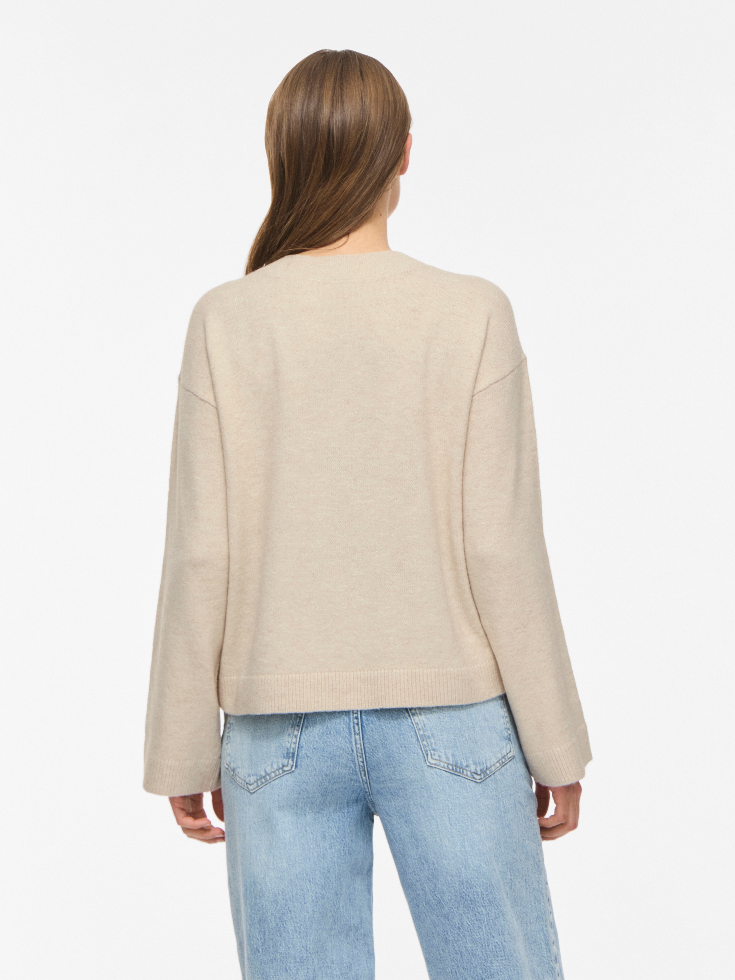 Vila Strickpullover »VILIGA L/S REV V-NECK KNIT TOP - NOOS« Regular Fit, aus Materialmix mit elastischen Eigenschaften
