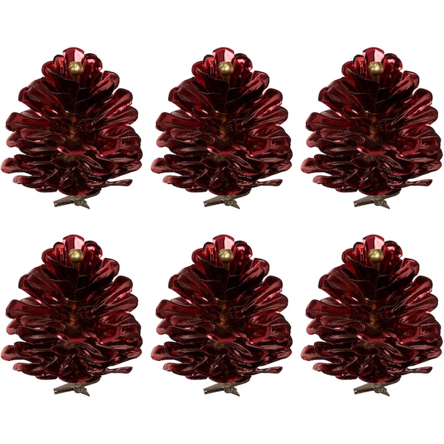 Creativ green Weihnachtsbaumklammer »Weihnachtsdeko rot aussen,  Christbaumschmuck«, (Packung, 6 tlg.), in Metallic-Optik online bestellen