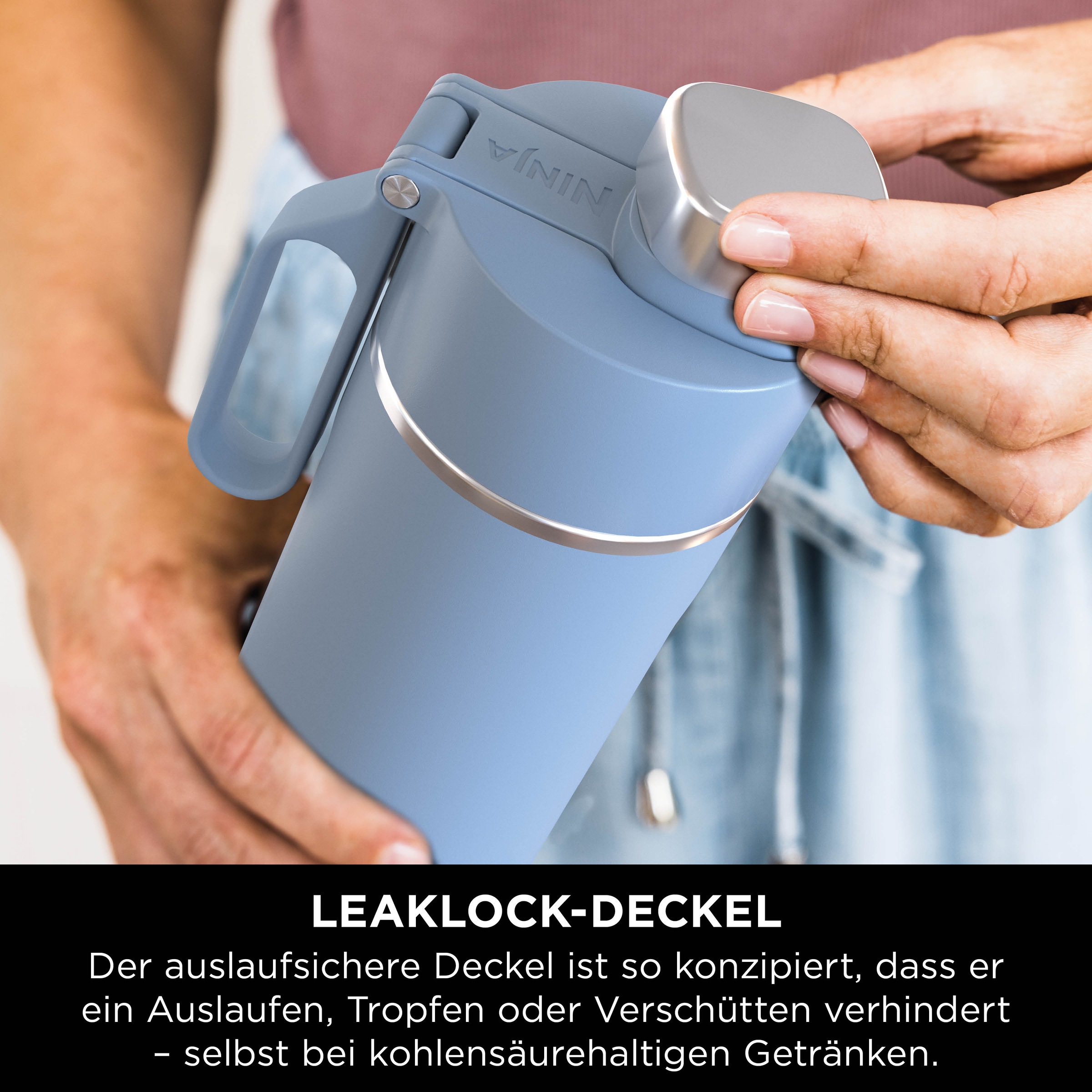 NINJA Isolierflasche »Ninja Thirsti Reiseflasche – 530 ml DW1801EUU / 700 ml DW2401EUU«, Getränke bleiben 24 Stunden kalt, 12 Stunden heiß, Eis hält 2 Tage