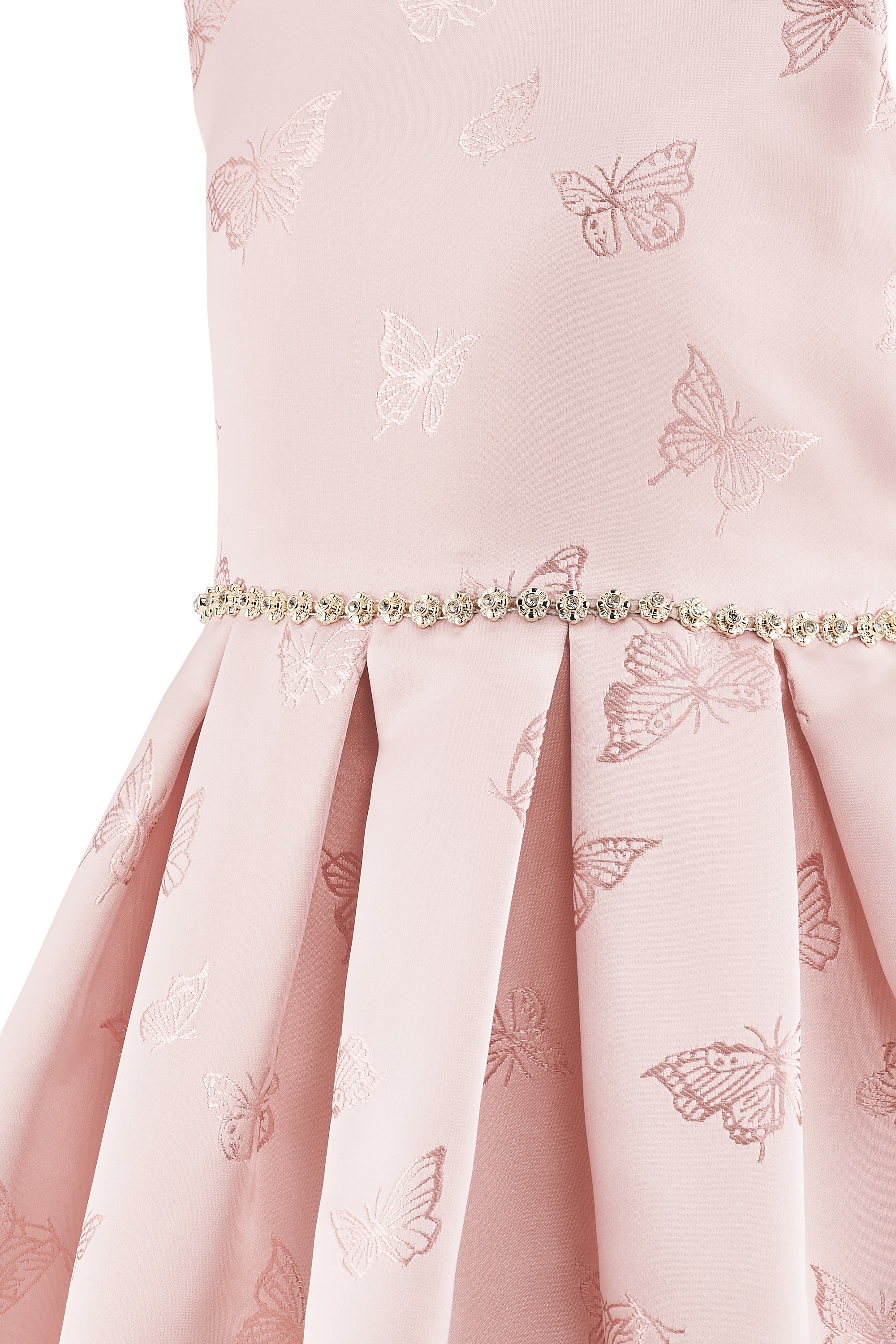 happy girls Sommerkleid mit dekorativer Bordüre vorn und Bindeband im Rücken