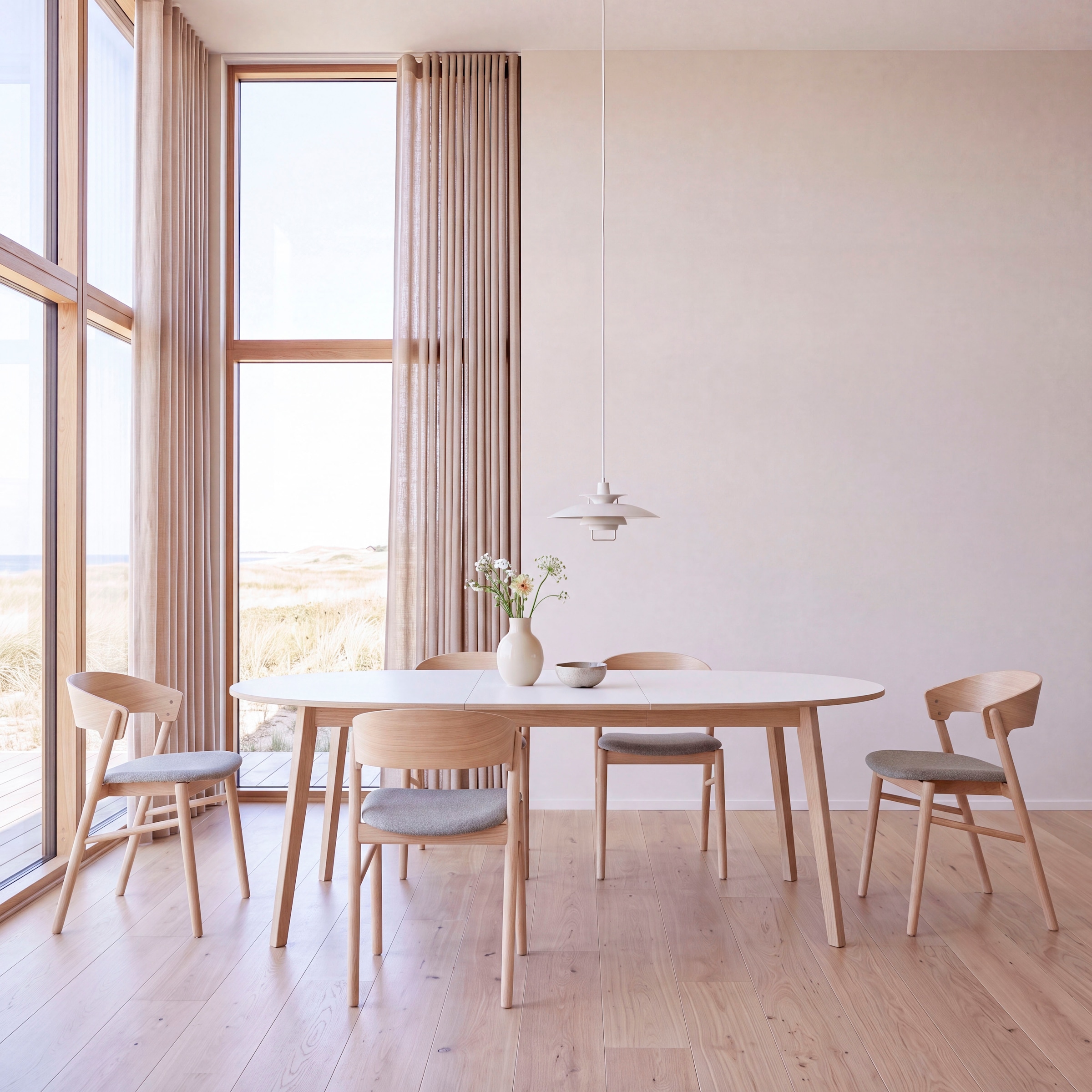 Hammel Furniture Esstisch »Basic Single, rund/oval, ausziehbar Ø130–228 cm, mit 2 Einlegeplatten« Melamin/Massivholz – ideal für Familien, langlebig, Scandi Design