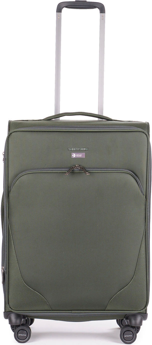 STRATIC Weichgepäck-Trolley »Mix M, dark green« 60 l 4 Rollen Reisekoffer Reisegepäck Aufgabegepäck TSA-Zahlenschloss dark green
