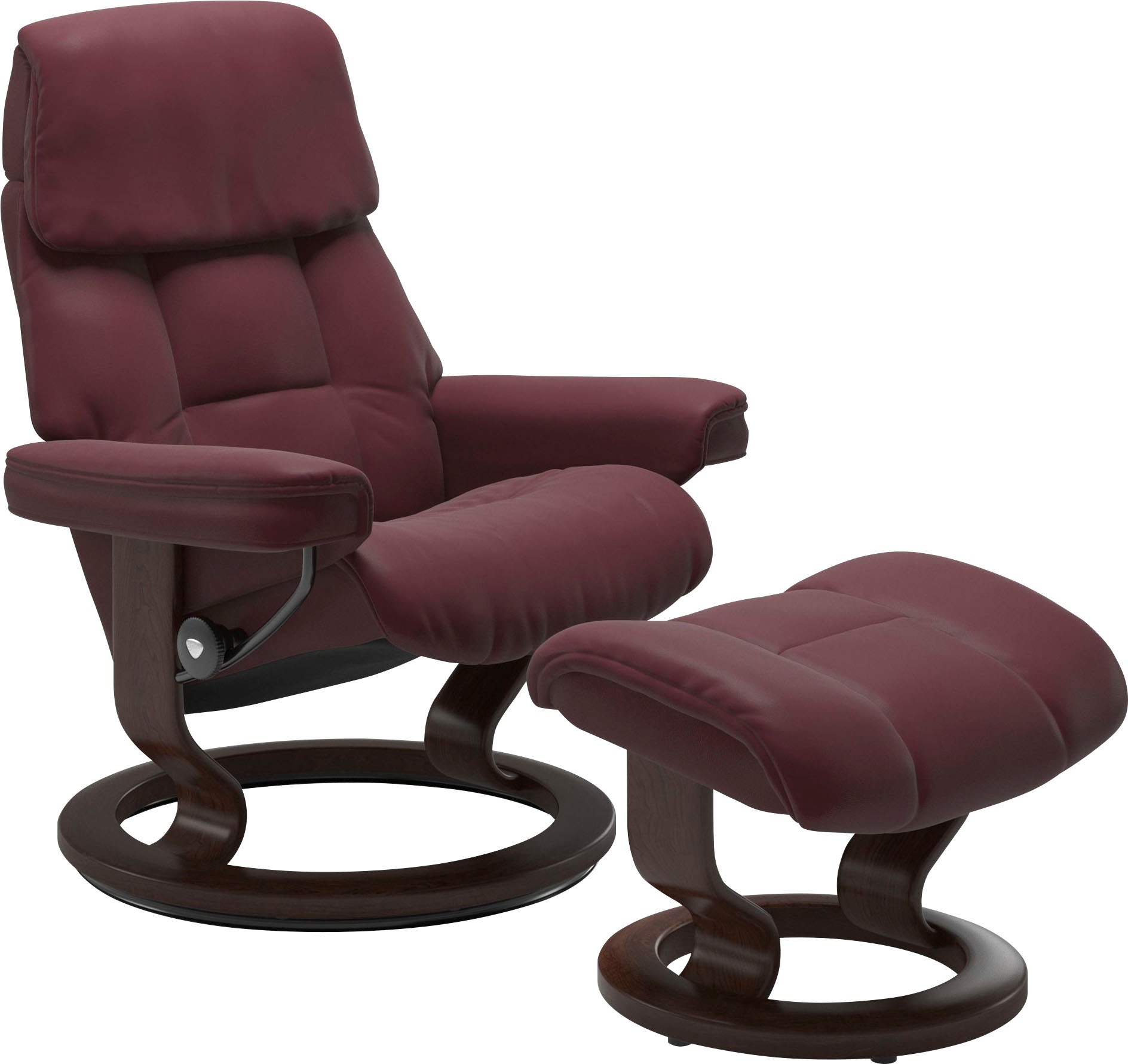Stressless® Relaxsessel »Ruby«, (Set, Relaxsessel mit Hocker), mit Classic Base, Größe M, Gestell Eiche, Wenge, Braun & Schwarz