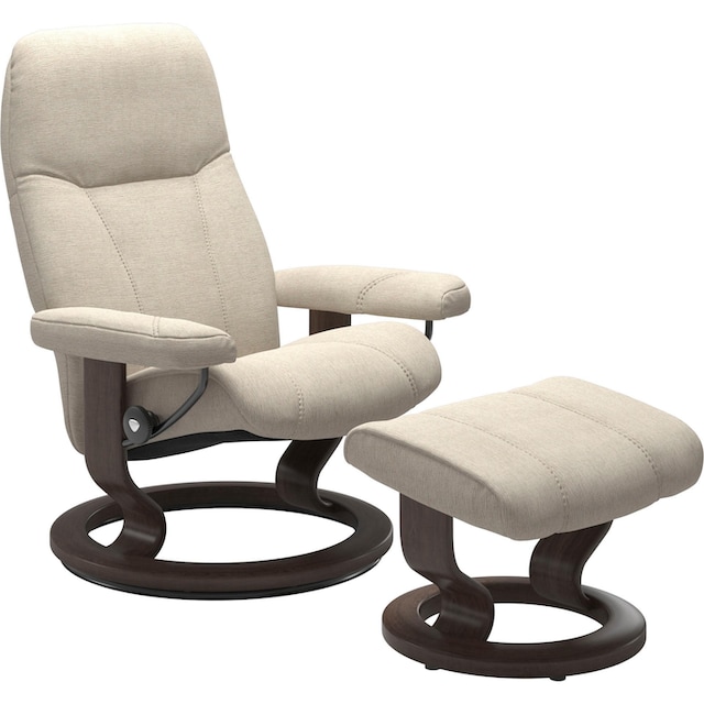 Stressless® Relaxsessel »Consul«, (Set, Relaxsessel mit Hocker), mit Hocker,  mit Classic Base, Größe M, Gestell Wenge auf Rechnung bestellen