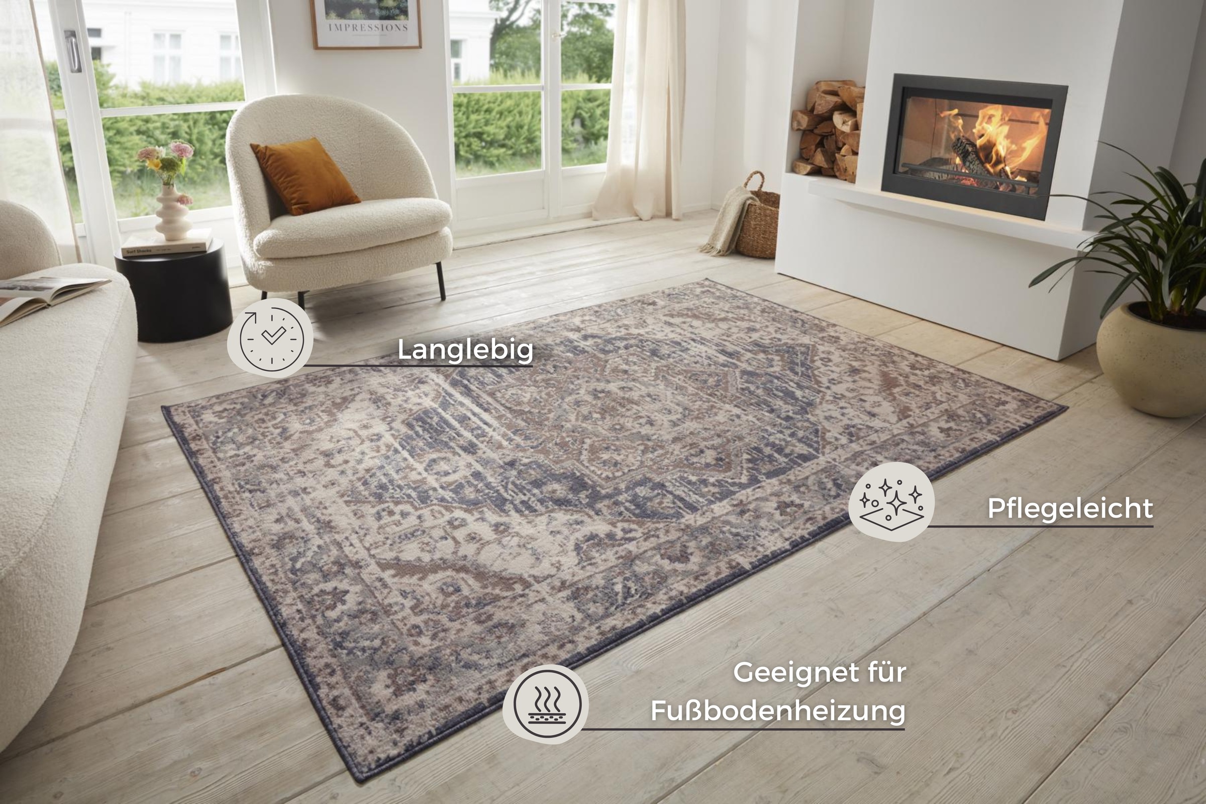 HANSE Home Teppich »Sand«, rechteckig, 8 mm Höhe, Kurzflor, Läufer, Orient, günstig online kaufen