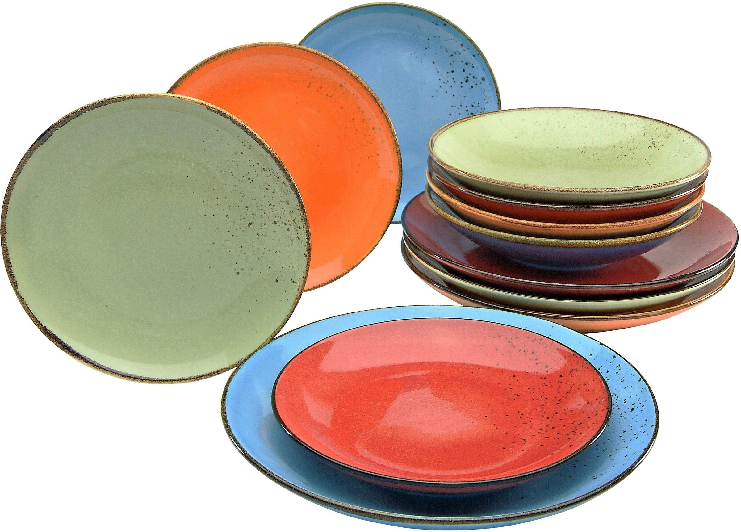 CreaTable Tafelservice NATURE COLLECTION MEDITERRAN bunt Steinzeug 12 tlg. günstig online kaufen