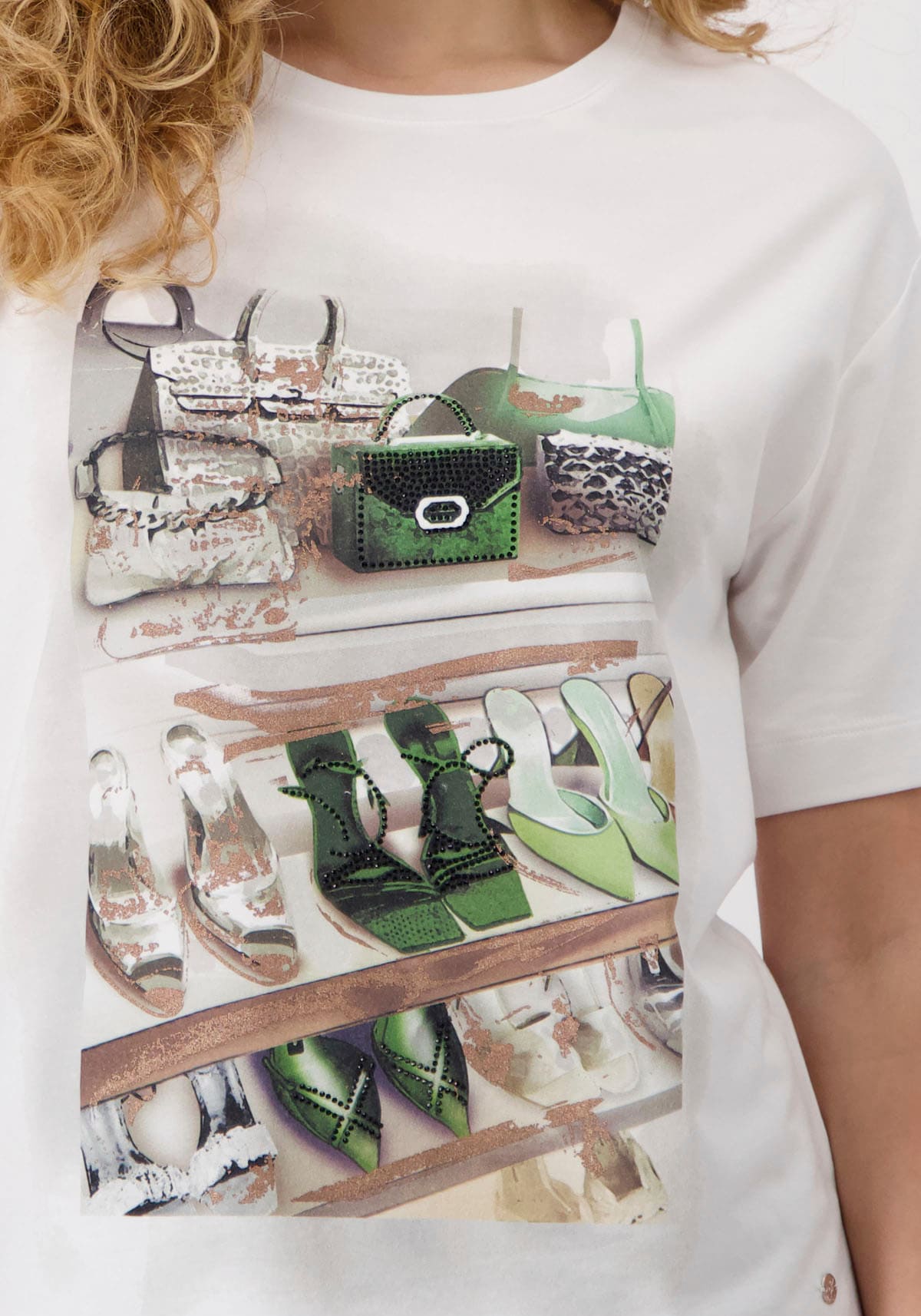 Monari T-Shirt »Shirt Schuhe + Schmuck«, mit Strasssteinen