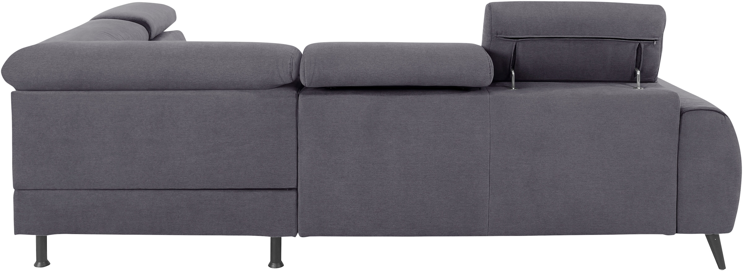 COTTA Ecksofa »Mia L-Form mit 3 Zierkissen« wahlweise mit Bettfunktion, Bettkasten, Beleuchtung & Wireless-Charger