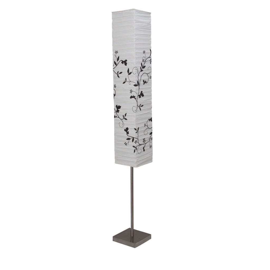 Brilliant Stehlampe »Nerva«, 2 flammig-flammig, 145 cm Höhe, 18 cm, 2 x E14, Metall/Papier, eisen/weiß/grau Zweig