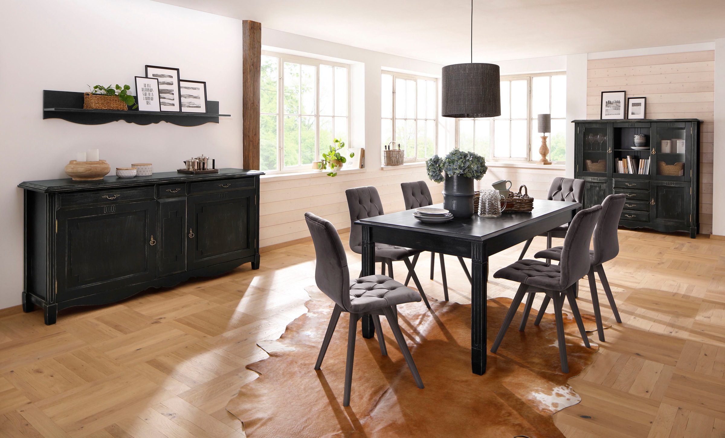 andas Esszimmerstuhl »Rania«, (Set), 2 St., Samtoptik, mit Massivholzbeinen