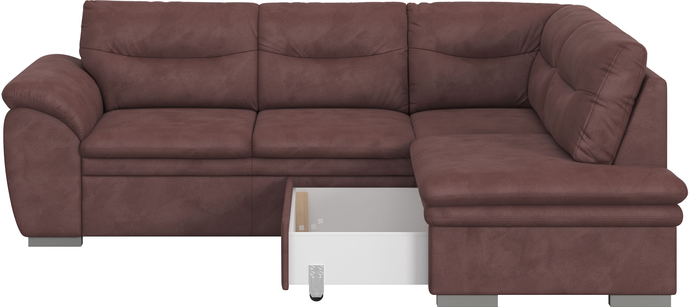 COTTA Ecksofa »Leandra L-Form«, wahlweise mit Bettfunktion & Bettkasten