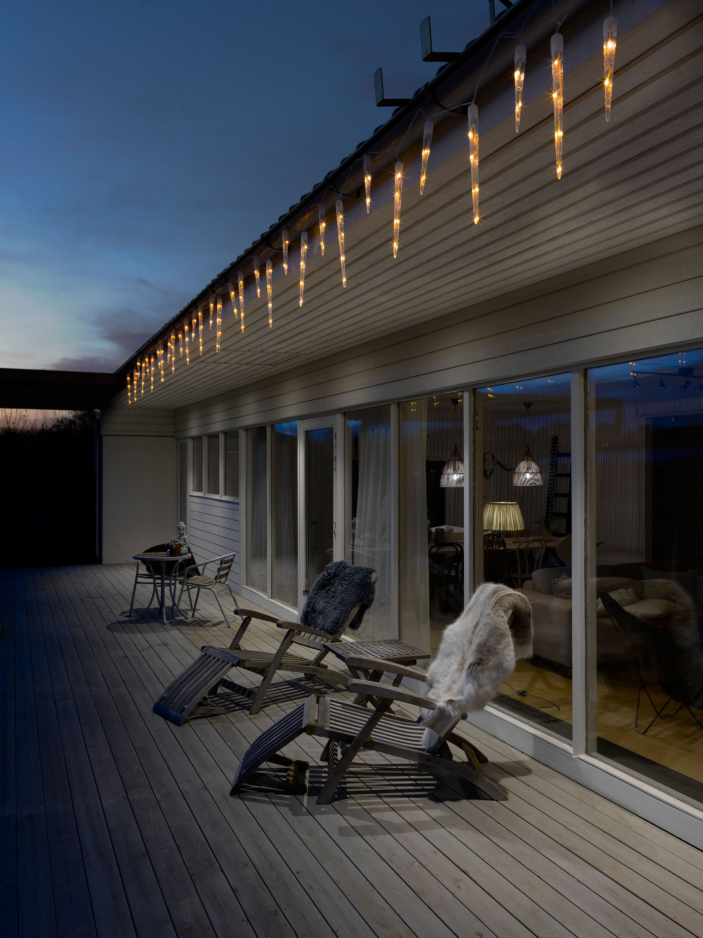 KONSTSMIDE LED-Lichtervorhang »Weihnachtsdeko aussen« 24 Stk.-flammig LED E günstig online kaufen