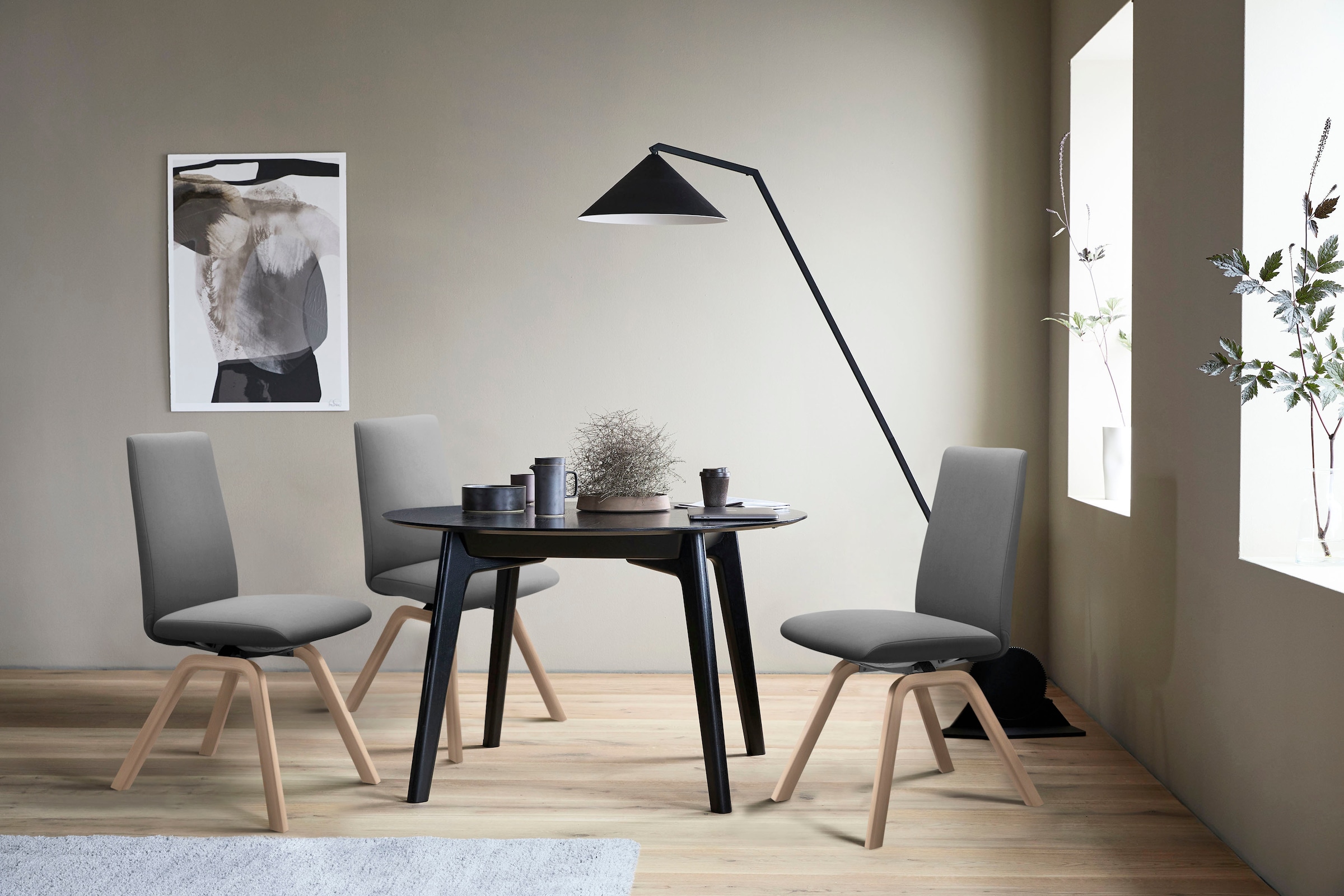 Stressless® Polsterstuhl »Laurel« () Low Back, Größe L, mit schräggestellten Beinen in Eiche natur