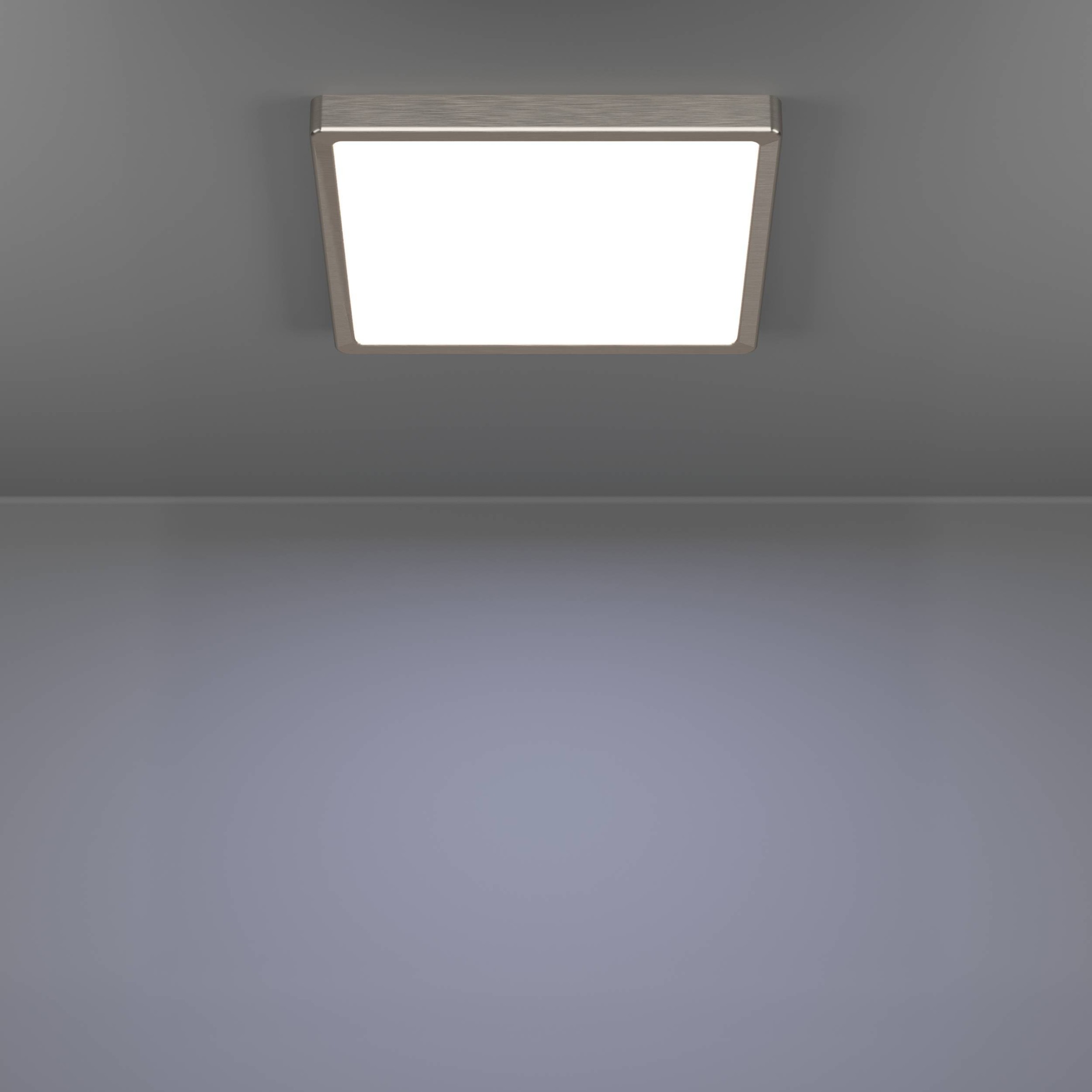 EGLO Aufbauleuchte »Fueva 6 Deckenleuchte, Metall und Kunststoff, Deckenbeleuchtung, Lampe« LED-Modul 1 Stk. Kaltweiß | Neutralweiß | Warmweiß Aufbauleuchte - L29 x B29 x H2,5 cm - nickel-matt - 13W inkl.