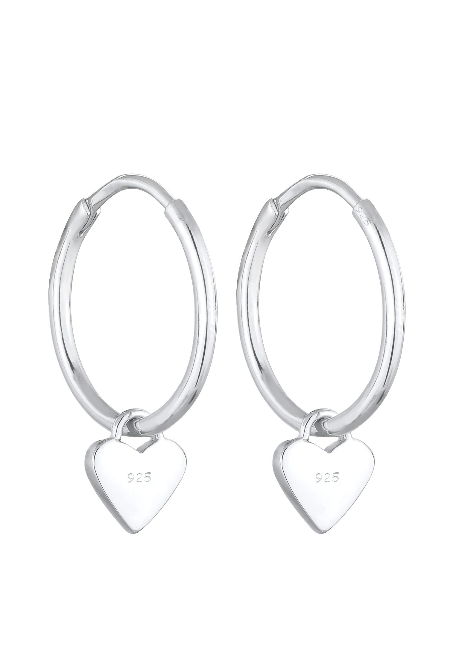Elli Paar Creolen »Creolen Hänger Herzen Emaille 925 Sterling Silber«