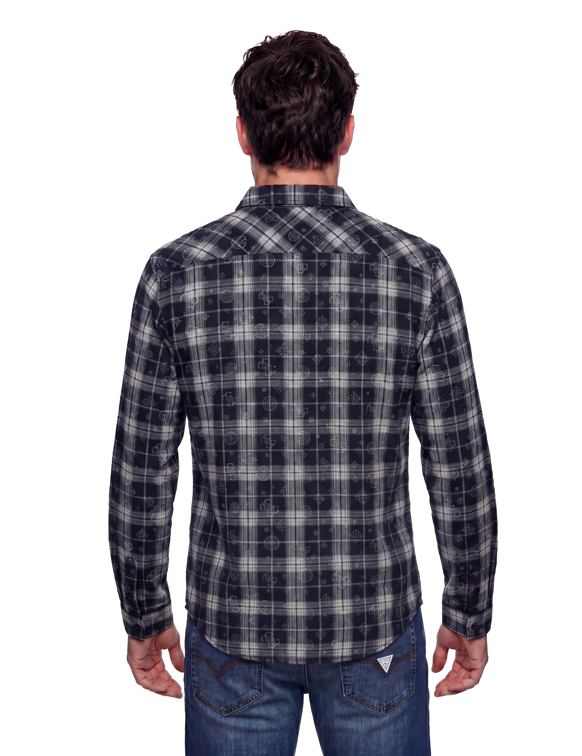 Guess Langarmhemd »OCEAN COAST PLAID« Kentkragen, reine Baumwolle, gewebtes Karo Design