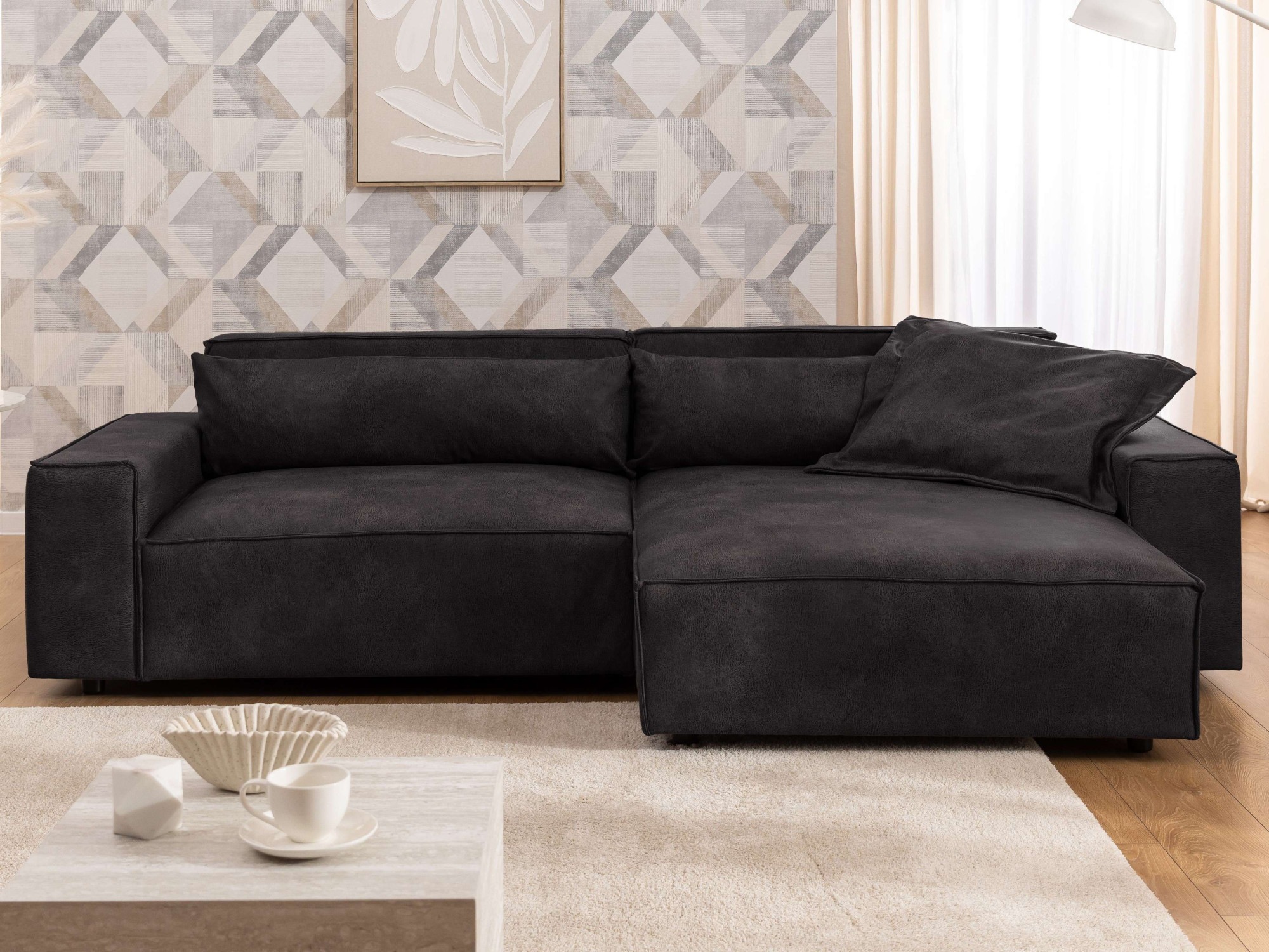OTTO home Ecksofa »KINLEE Design-Sofa mit Recamiere rechts/links, Maße B/T/ günstig online kaufen