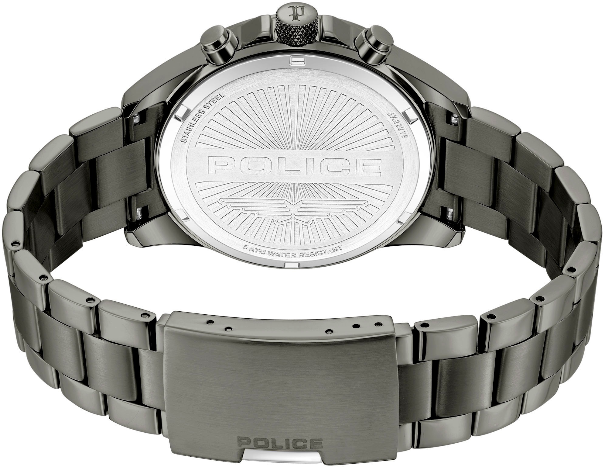 Police Multifunktionsuhr »MALAWI«, Quarzuhr, Armbanduhr, Herrenuhr, Edelstahlarmband, analog, Wochentag