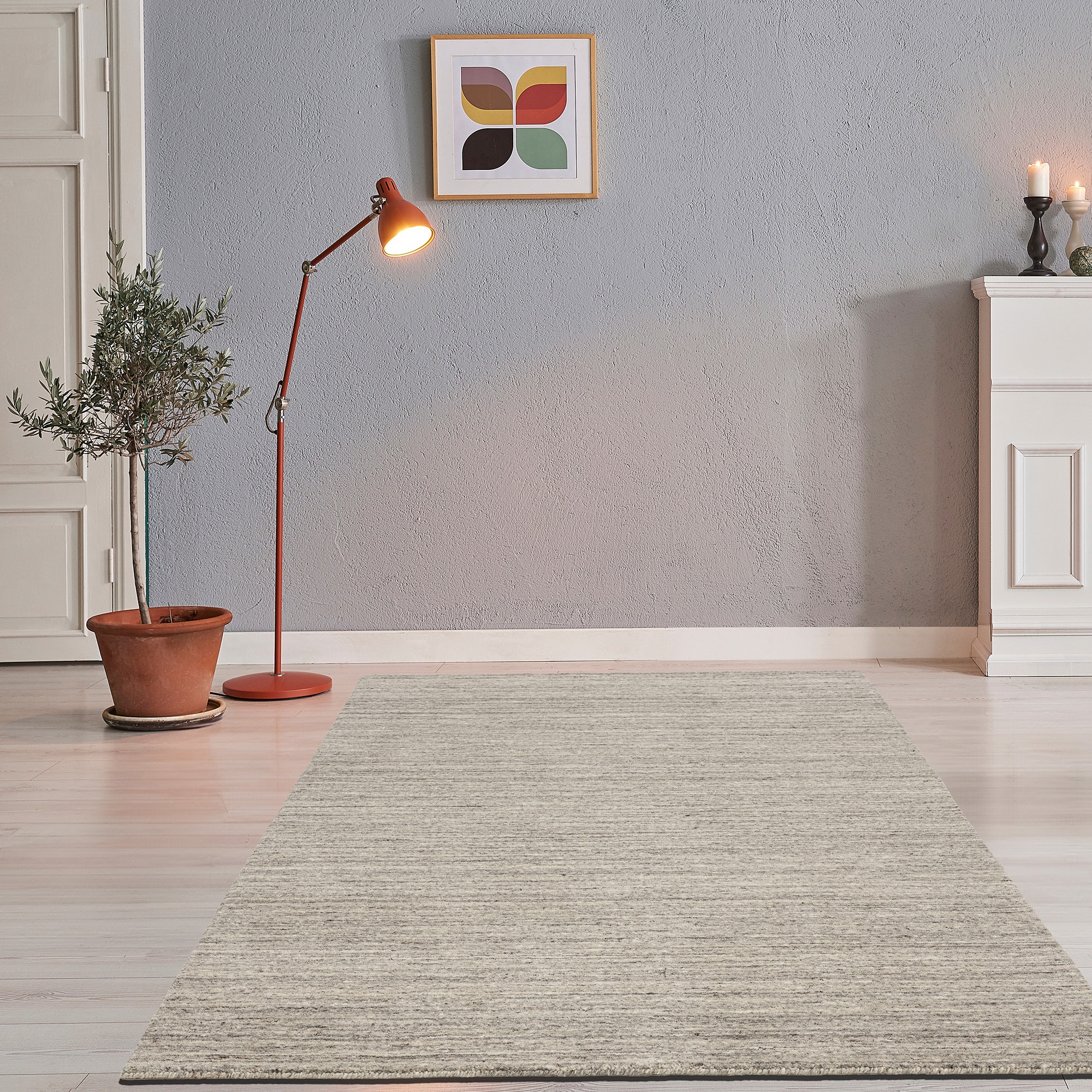 THEKO Wollteppich »Pure UNI«, rechteckig, 14 mm Höhe, Handwebteppich, meliert, reine Wolle, handgewebt