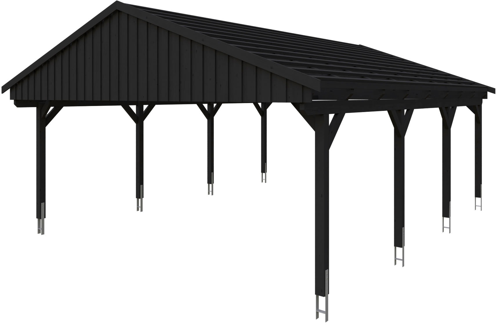 SKANHOLZ Doppelcarport »Fichtelberg« Leimholz 574 cm Anthrazit Anthrazit