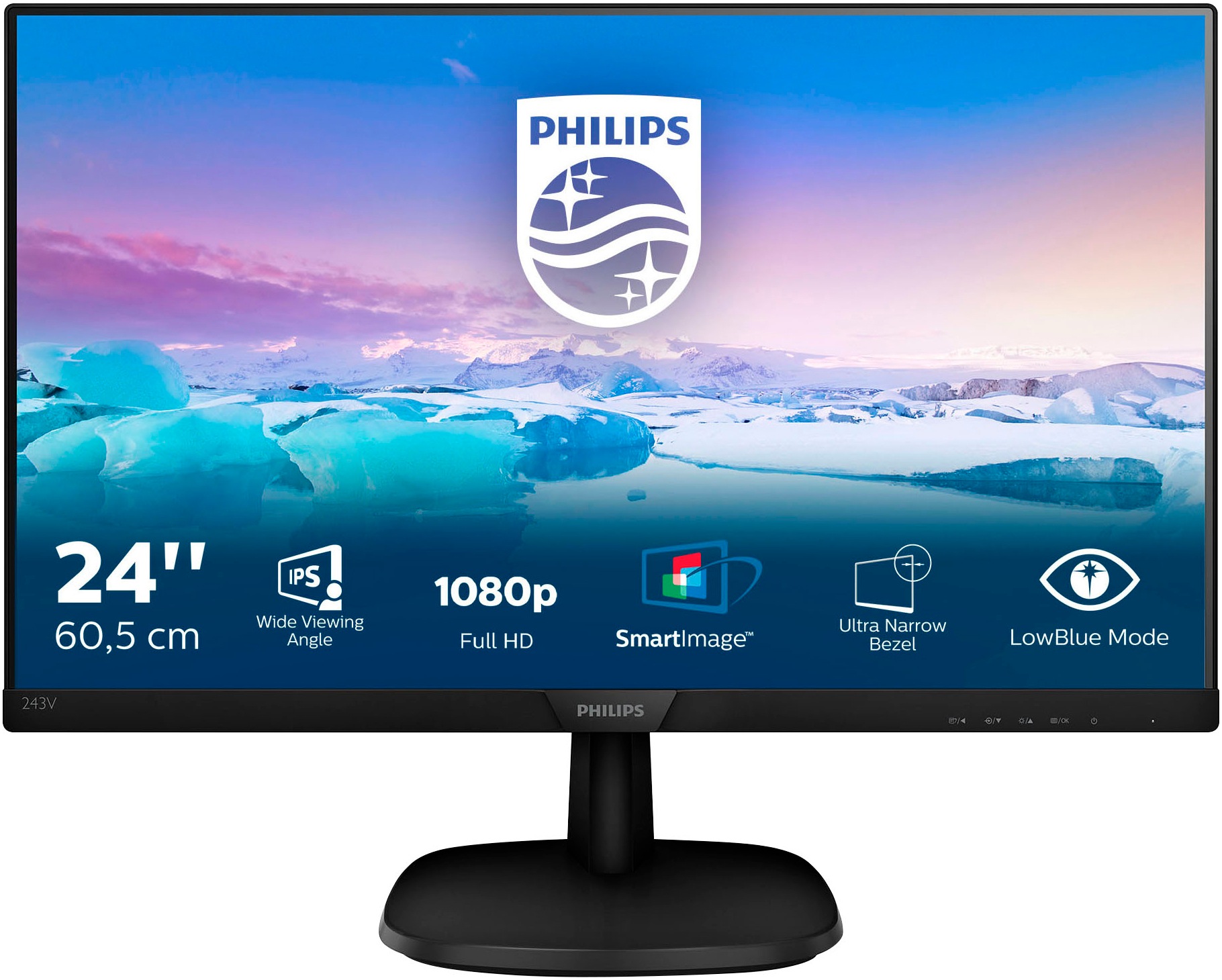 Philips LED-Monitor »243V7QDSB«, 61 cm/24 Zoll, 1920 x 1080 px, Full HD, 4 ms Reaktionszeit, 75 Hz