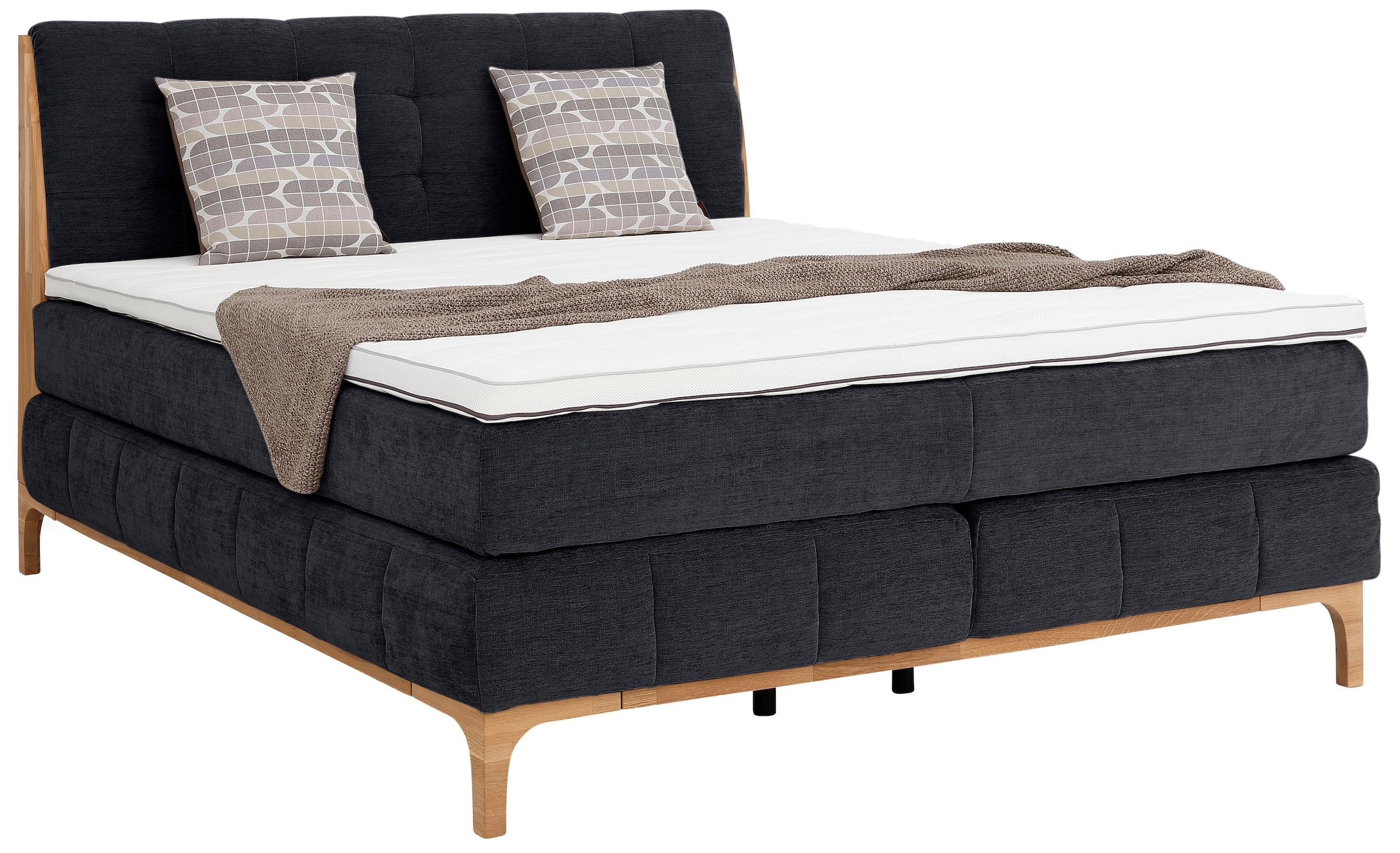 OTTO products Boxspringbett »Jelle«, (5 St.), zertifizierte, recycelte Bezugsstoffe, verschiedene Ausführungen
