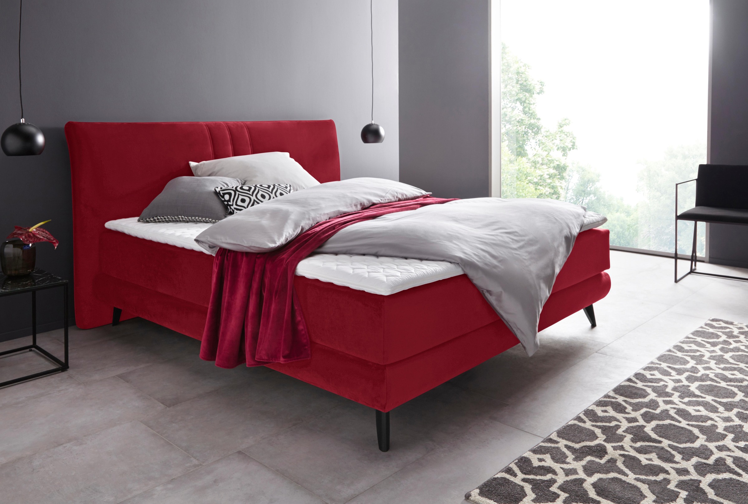 Places of Style Boxspringbett »Skien«, incl. Kaltschaumtopper, 2 Härtegrade, 3 Ausführungen