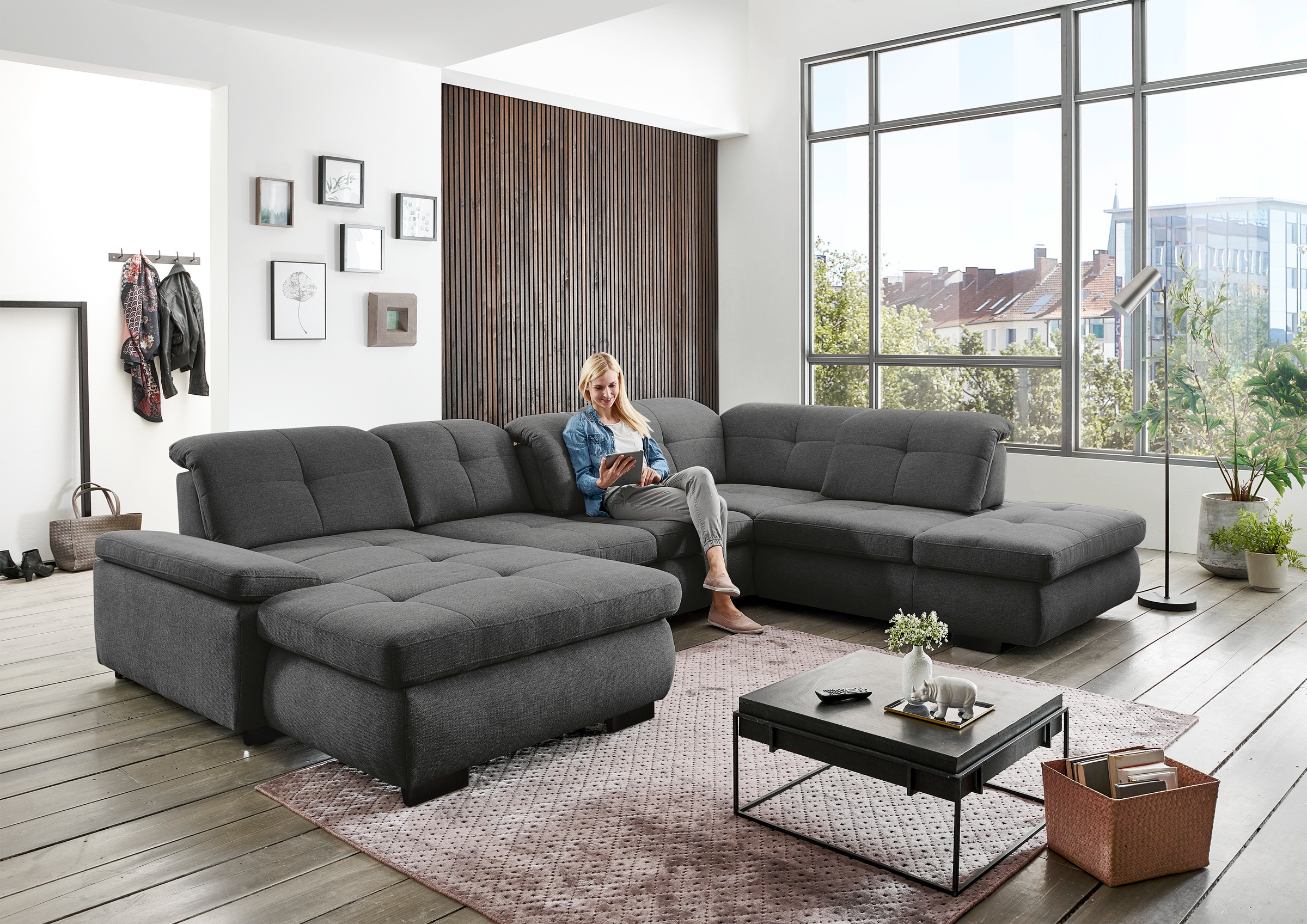Die PlanBar Ecksofa »MP-IN16012 L-Form, mit Federkern-Polsterung«, inkl. Si günstig online kaufen