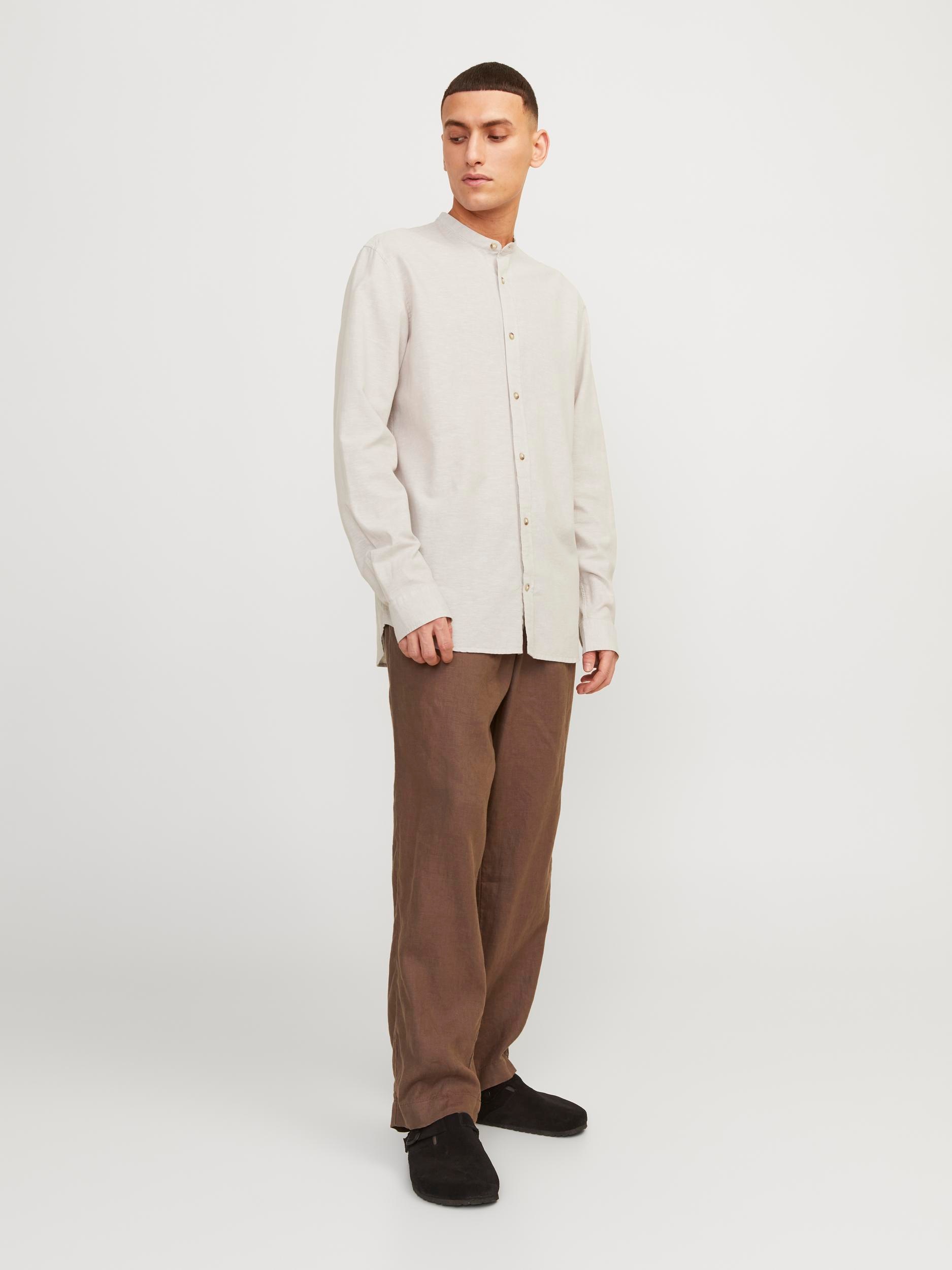 Jack & Jones Langarmhemd »JJESUMMER BAND LINEN BLEND SHIRT LS SN«