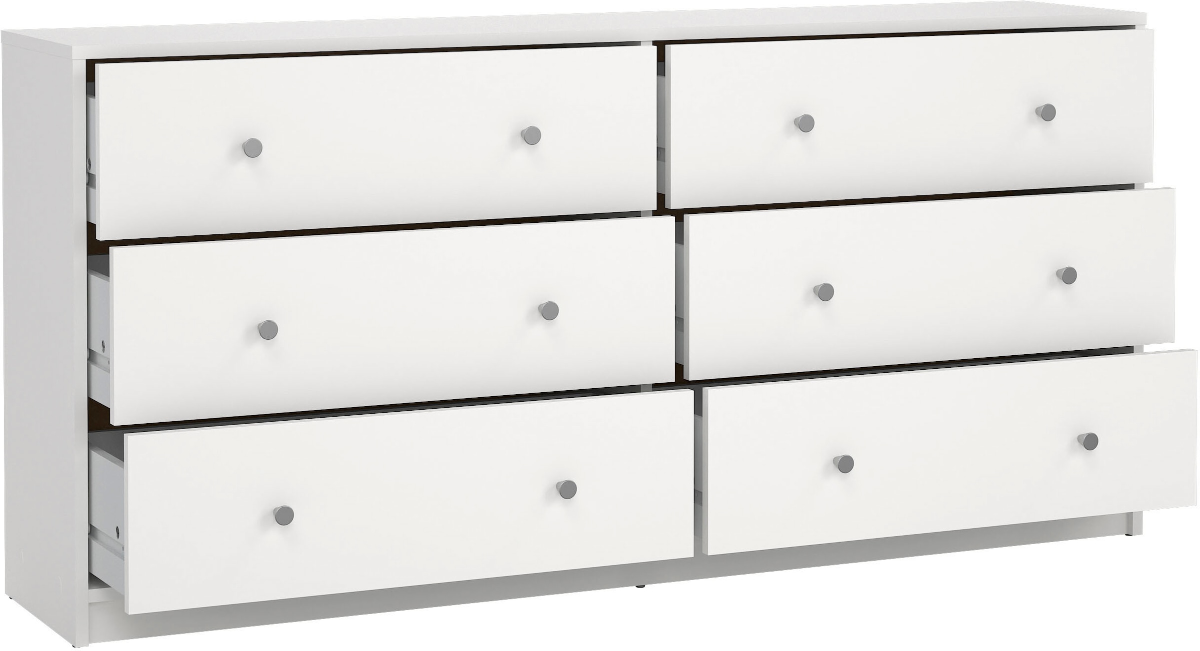 Home affaire Sideboard »May, Aufbewahrung, Schubkastenkommode, Stauraum«, mit 6 Schubladen, Knopfgriffen,Tiefe von 30 cm, Breite 143 cm