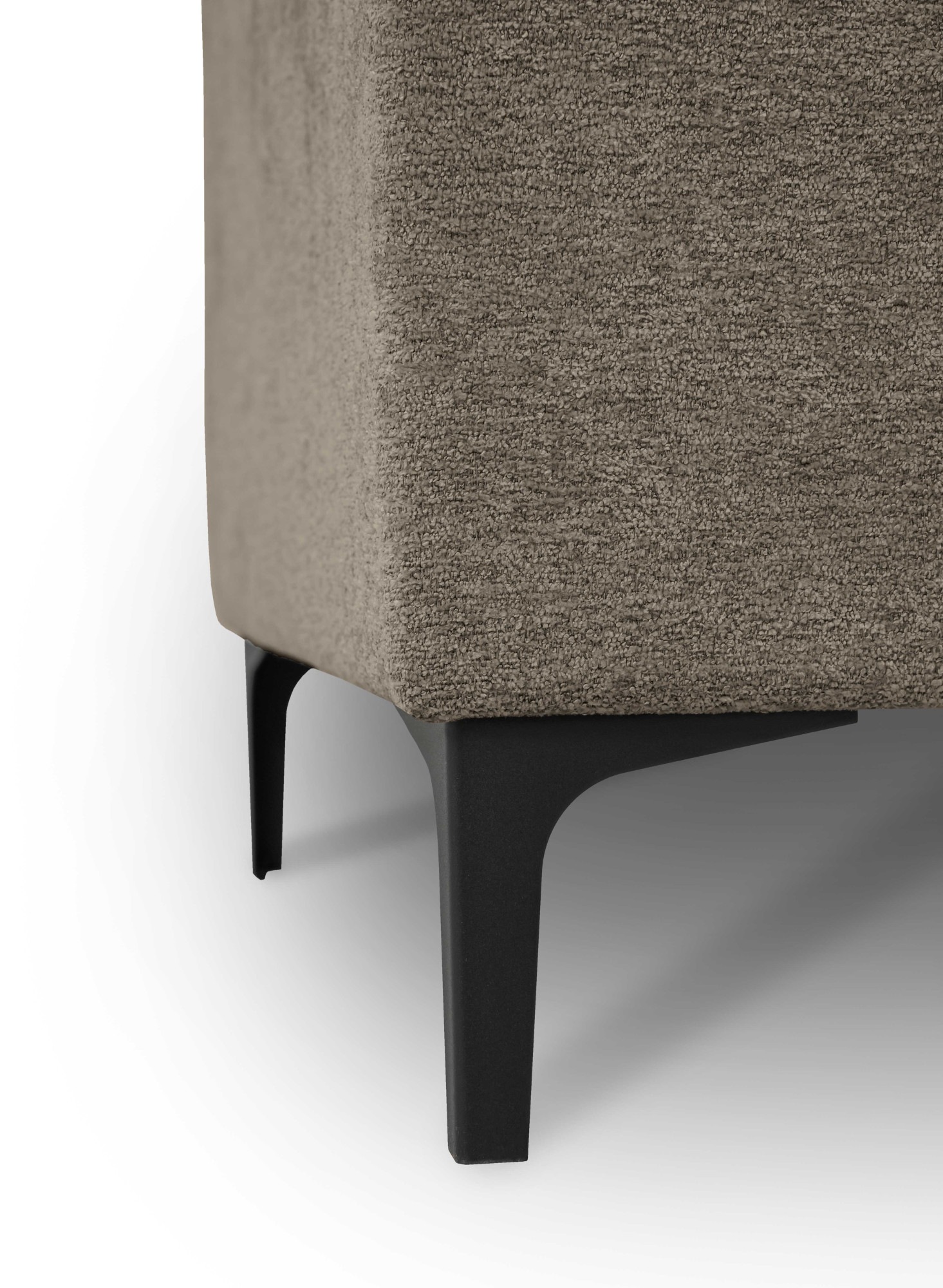 Places of Style 3-Sitzer »3er Sofa Oland, Struktur, Flachgewebe, Luxus-Microfaser, Boucle«, 224 cm, Wellenunterfederung, Skandi-Design, Metallfüße
