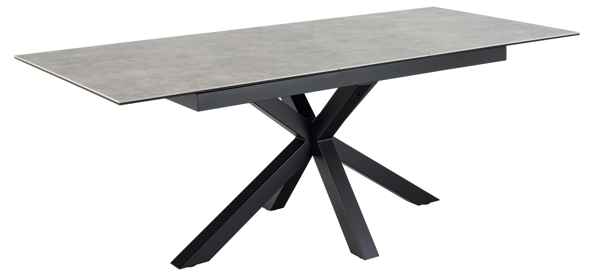 ACTONA GROUP Esstisch »Heaven, Rechteckig Tischplatte aus rauer Keramik, Kreuzfuß, ausziehbar« Kratzfest, wasserabweisend, Sitzplatz für 4-8 Personen, B: 168/210 cm