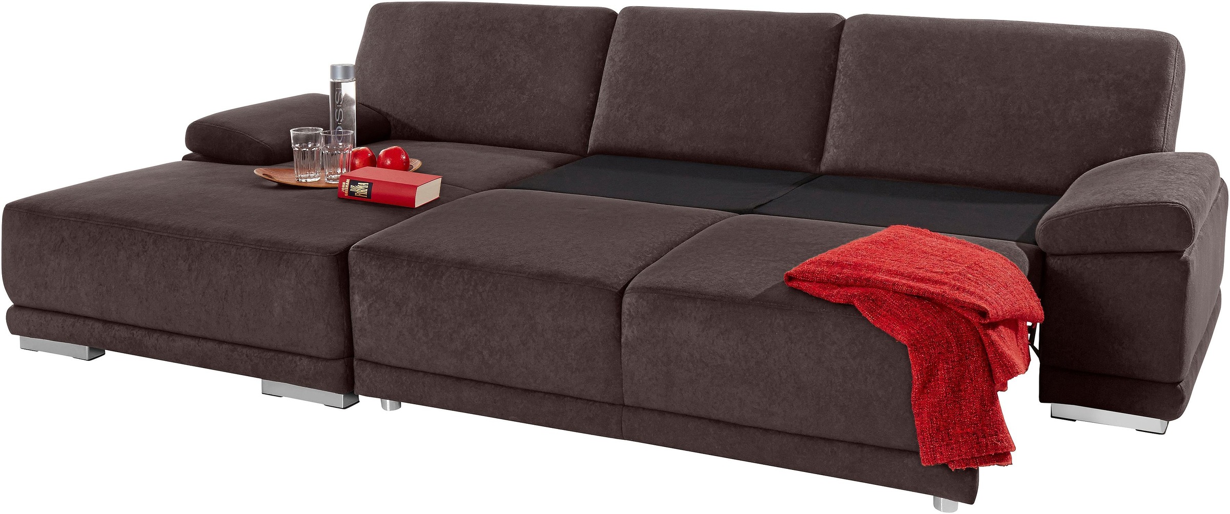 sit&more Ecksofa »Coria L-Form«, mit XL-Recamiere, wahlweise mit Bettfunktion
