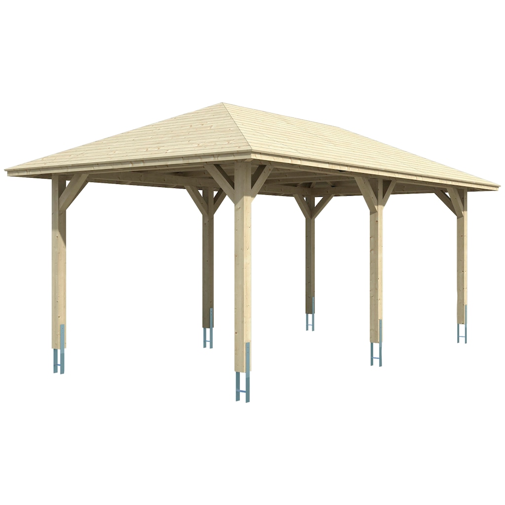 Skanholz Einzelcarport »Taunus«, Leimholz-Nordisches Fichtenholz, 270 cm, weiß